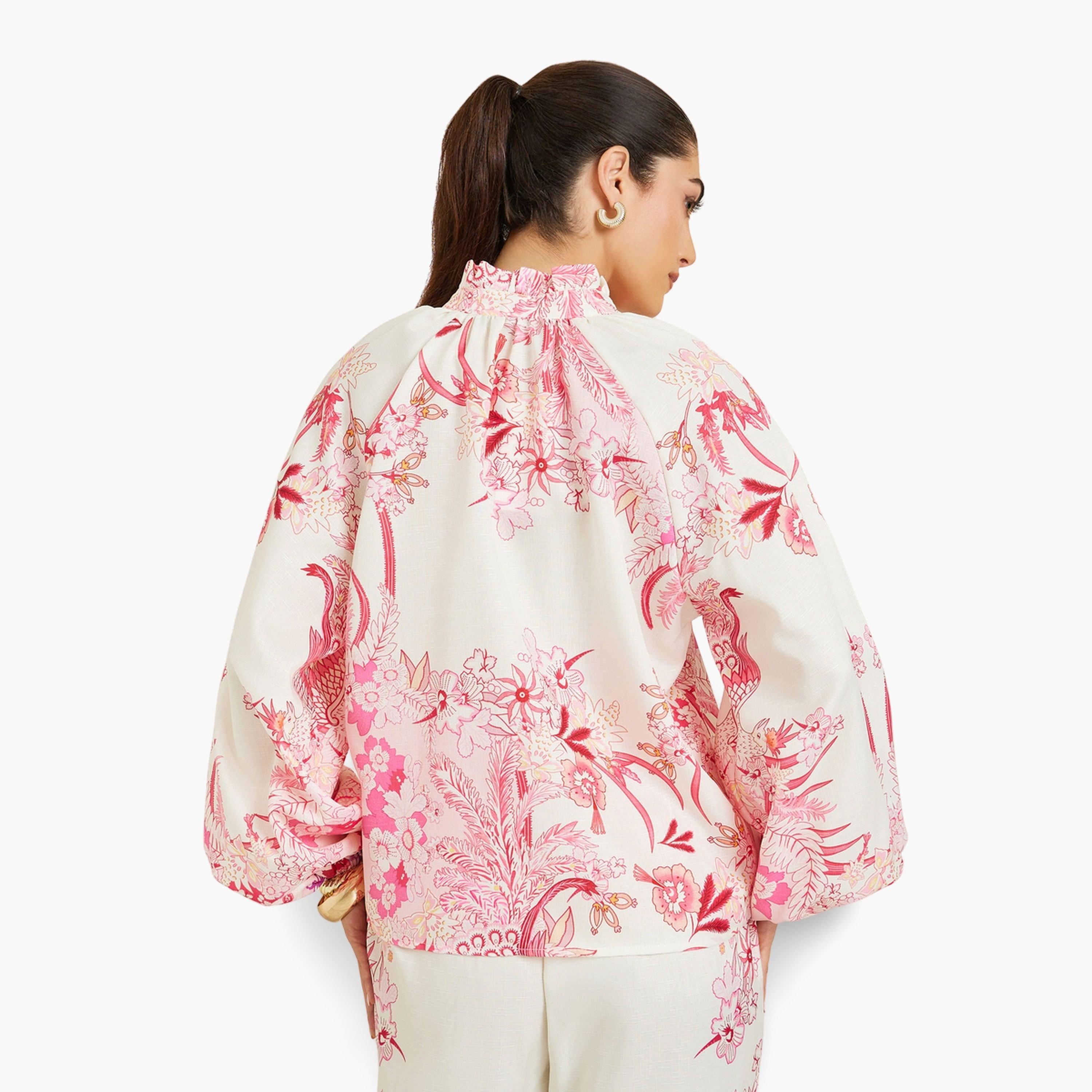 بلوزة بطبعة زهور وأكمام منفوخة-women-clothing-shirtsandblouses-blouses-image-5