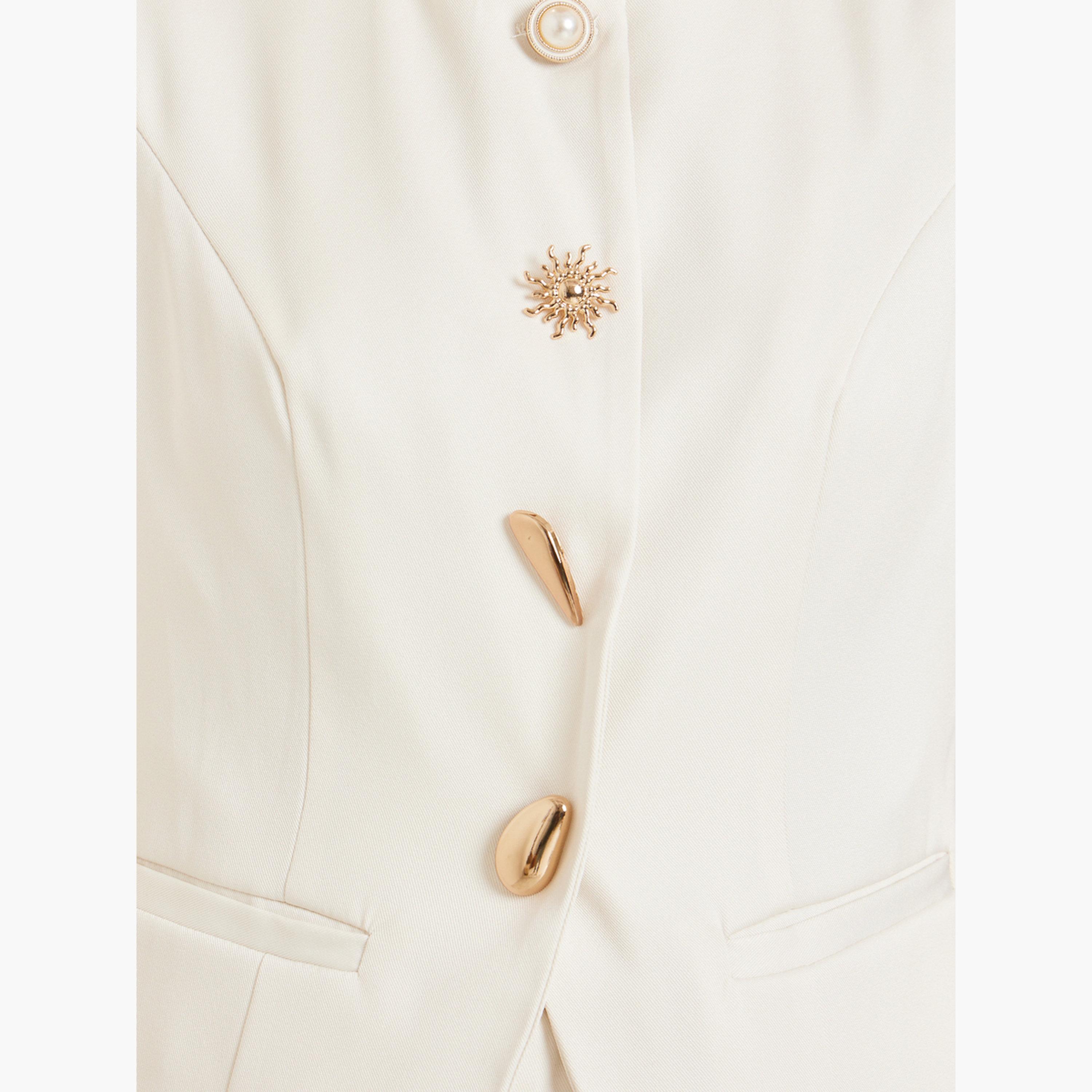 Styli Women Cream Sleeveless Buttoned Waistcoat-women-clothing-shirtsandblouses-blouses-image-3