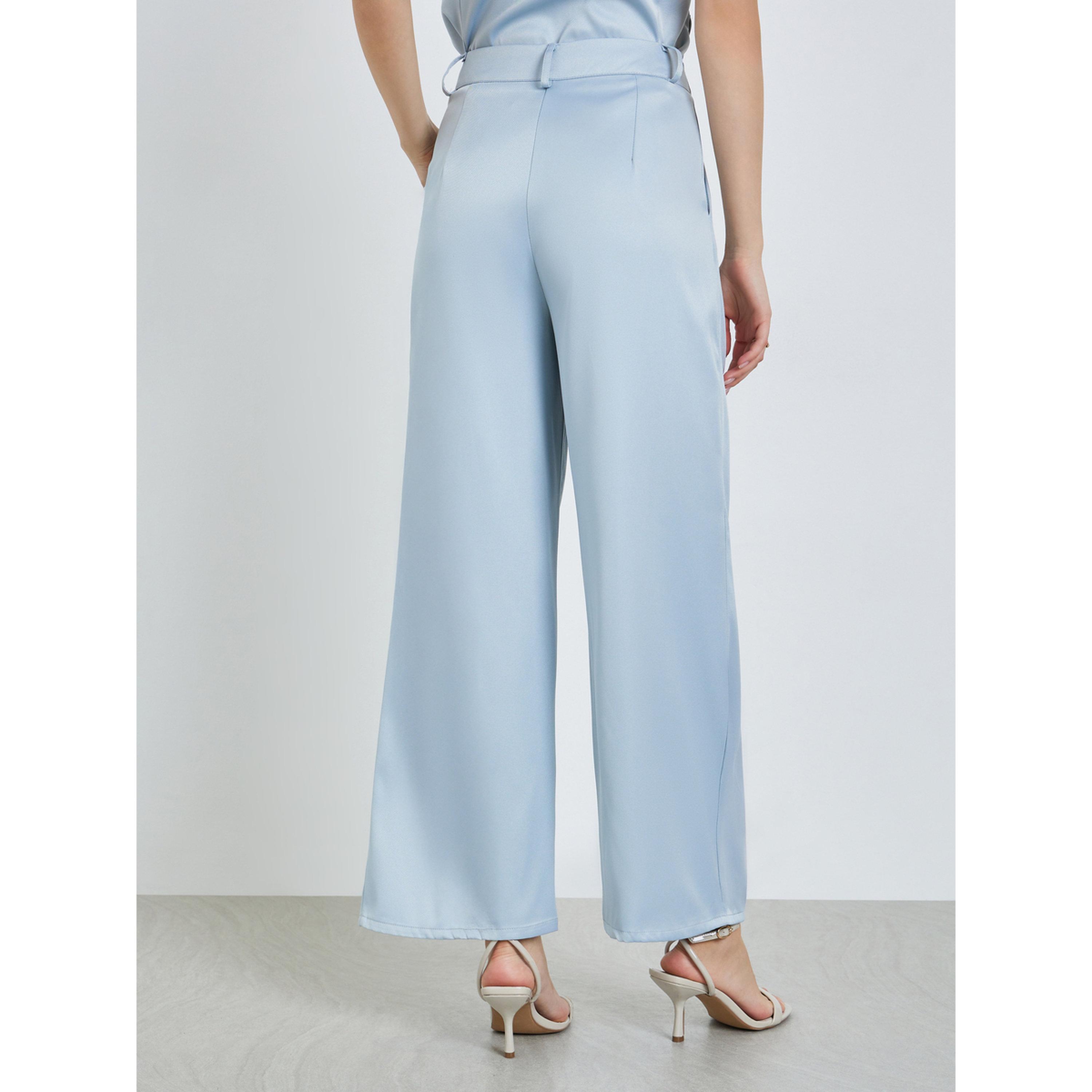 بنطال رسميبأرجل واسعة وطيات أزرق-women-clothing-bottoms-trousers-image-5