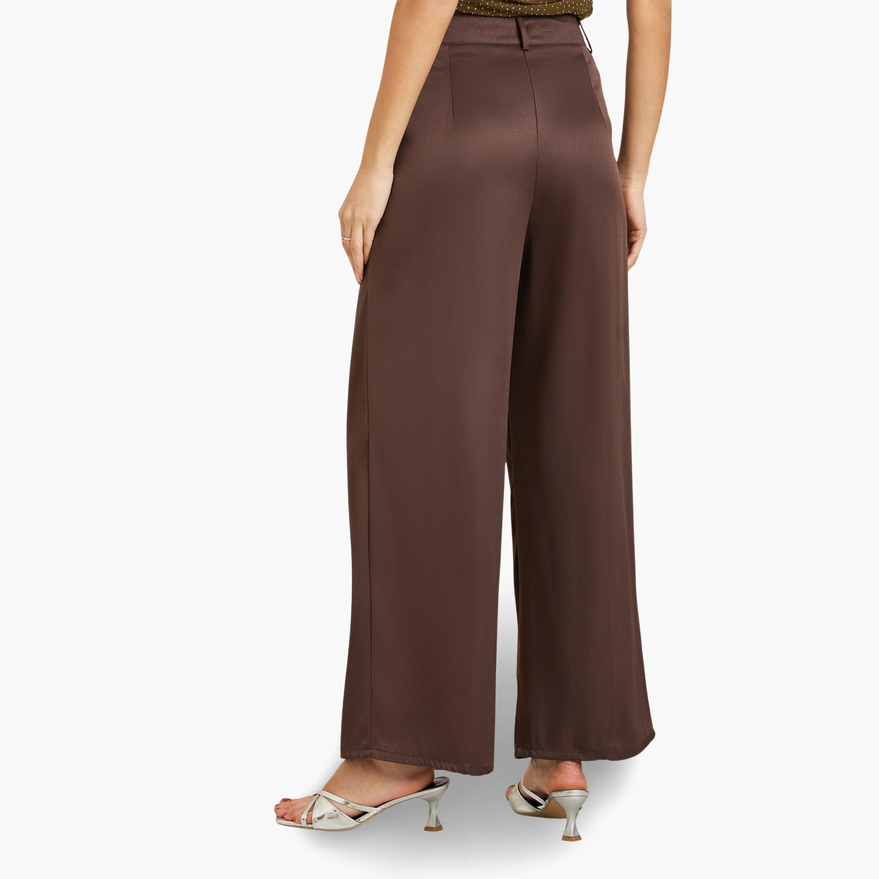 بنطال بكسرات مطوية وأرجل واسعة-women-clothing-bottoms-trousers-image-4