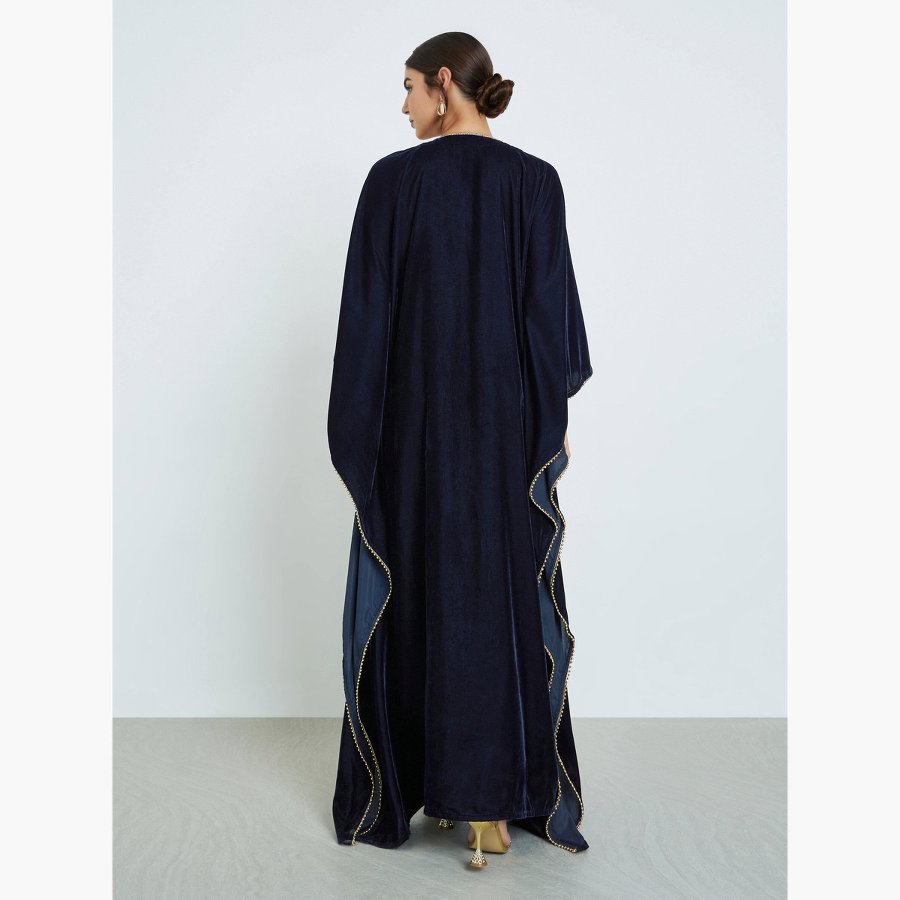 Maxim Creation Winter Wear Kaftan with Studded Hand Embroidery-women-arabicclothing-kaftan-image-3