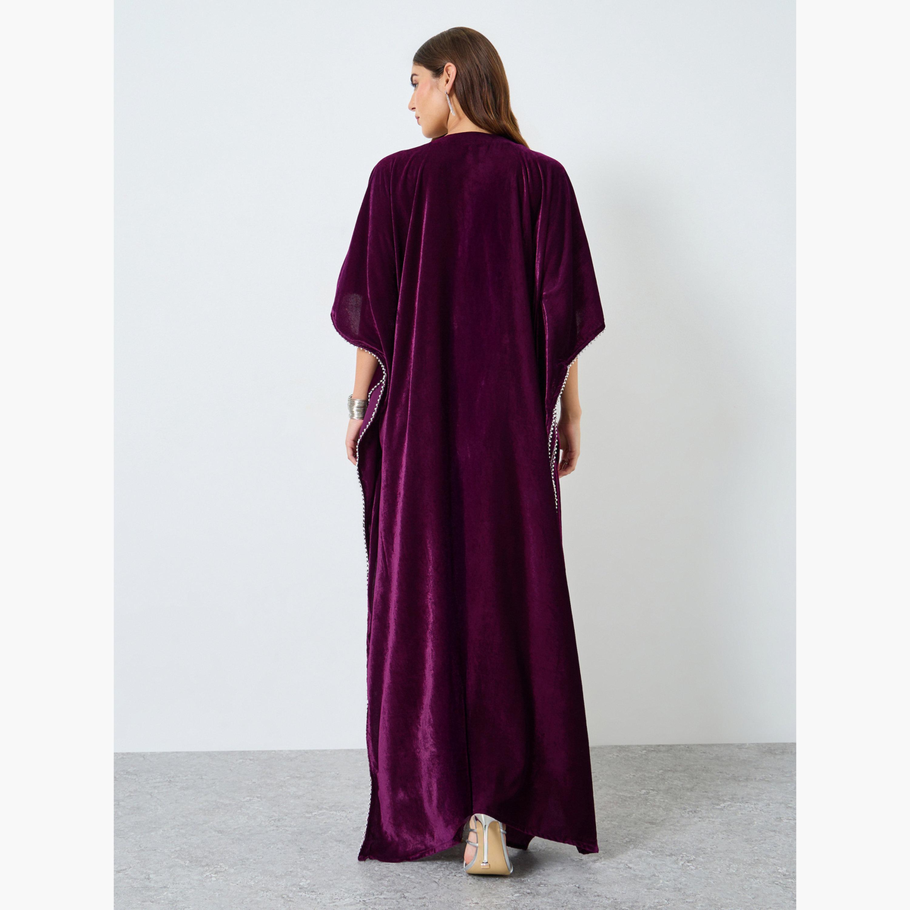 Maxim Creation Purple Velvet Look Embellished Jalabiya-women-arabicclothing-jalabiyas-image-3