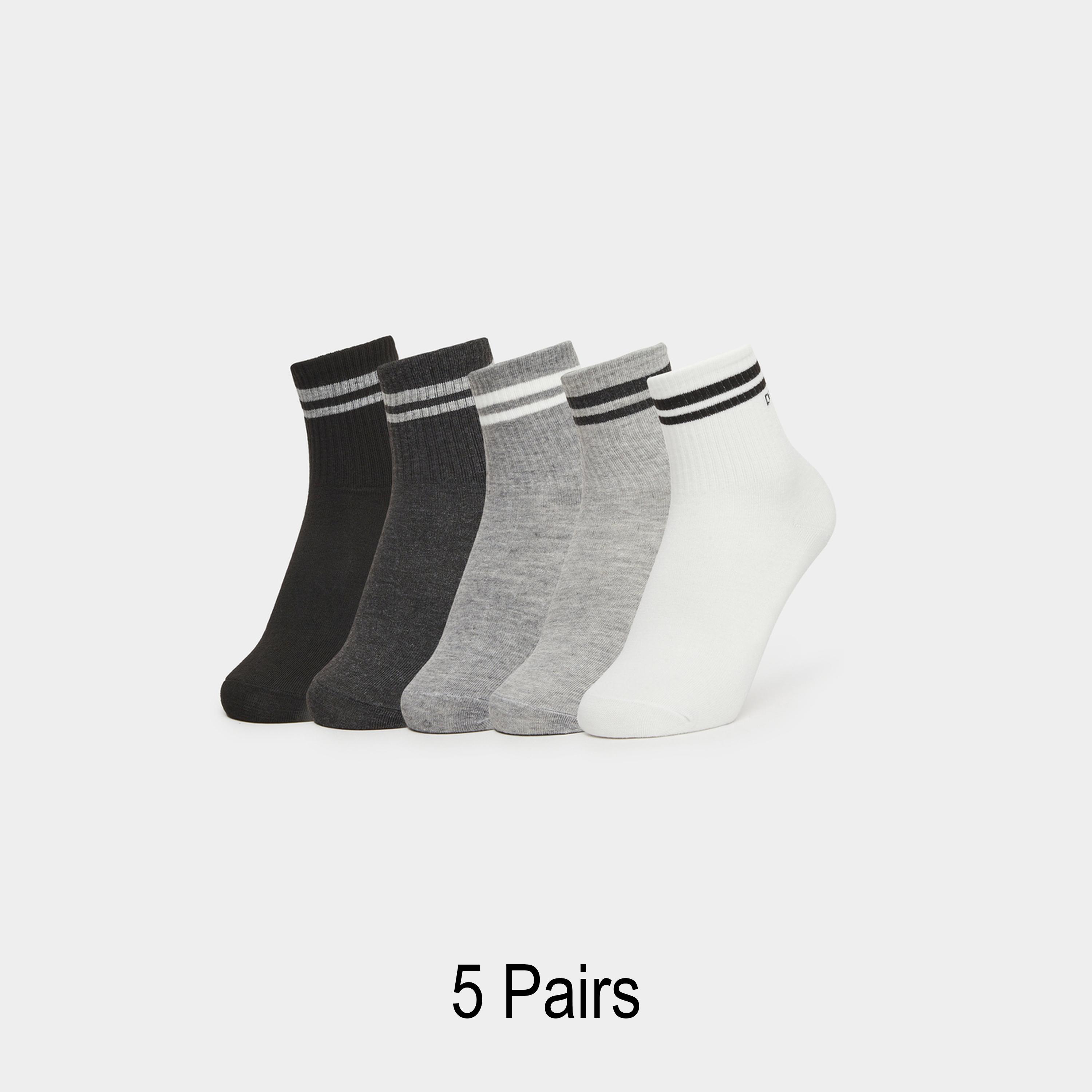 Styli Pack of 5 - Striped Detail Crew Socks-men-socks-image-1