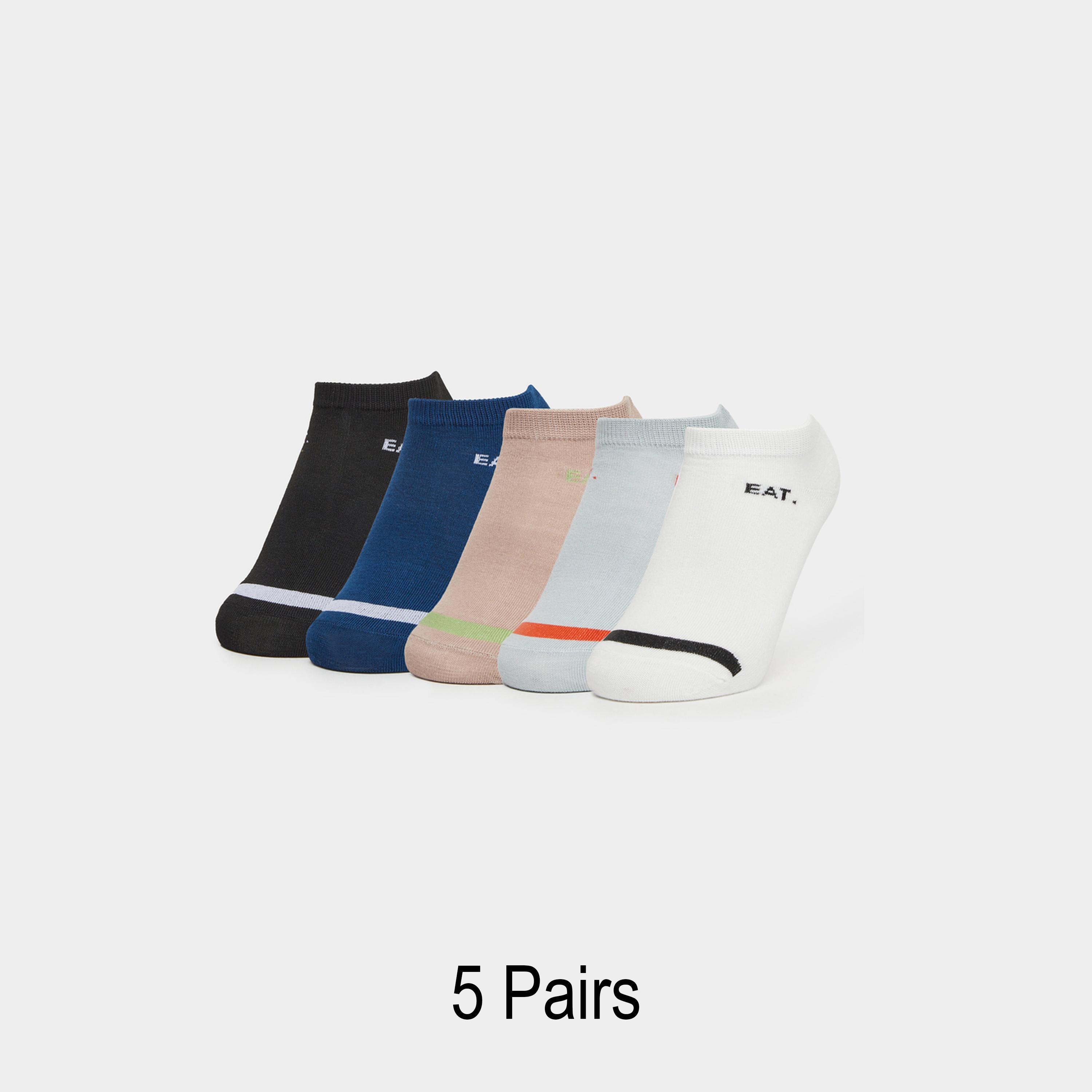 ستايلي - عبوة من 5 جوارب دائرية بتفاصيل ملونة-men-socks-image-1