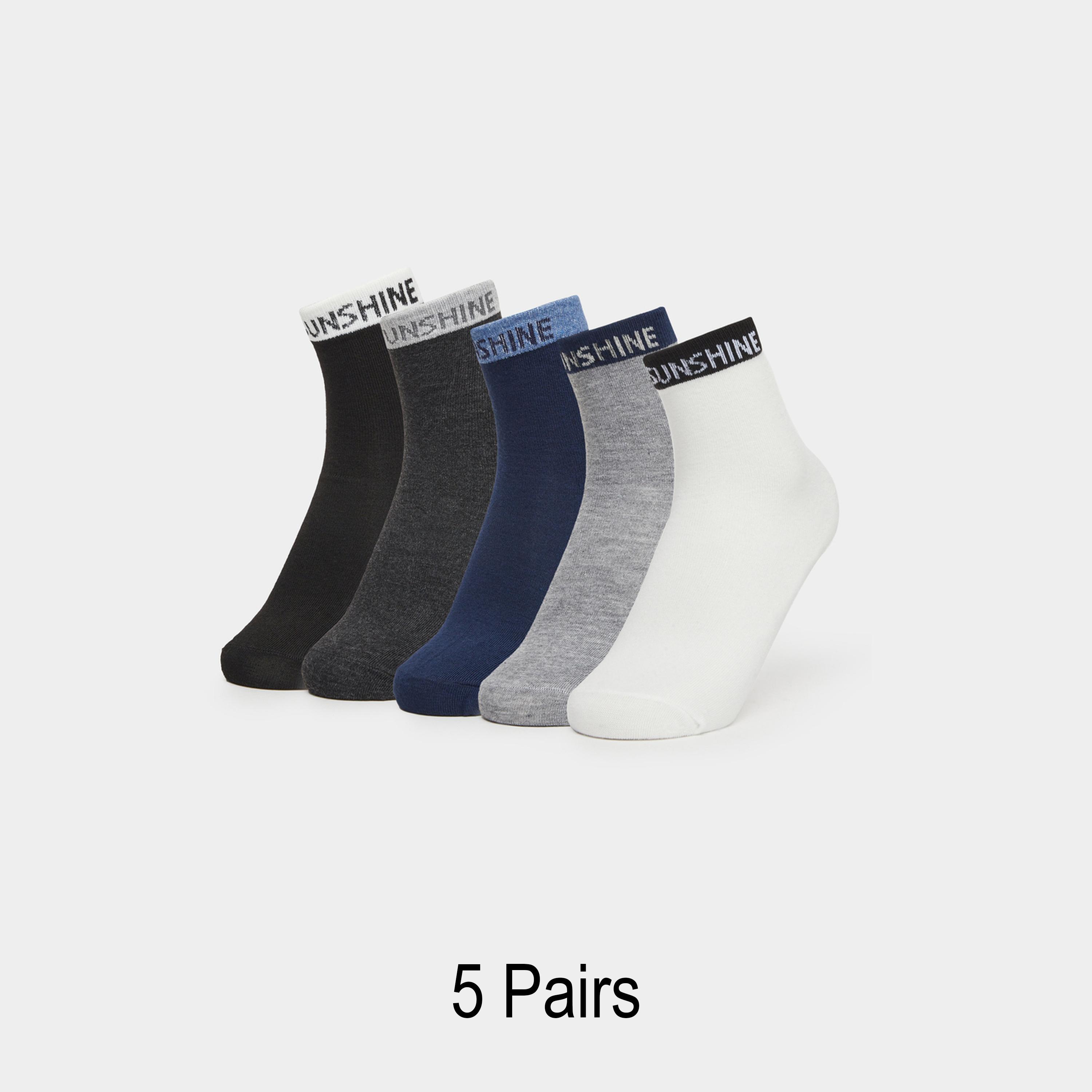 ستايلي - عبوة من 5 جوارب دائرية بتفاصيل ملونة-men-socks-image-1