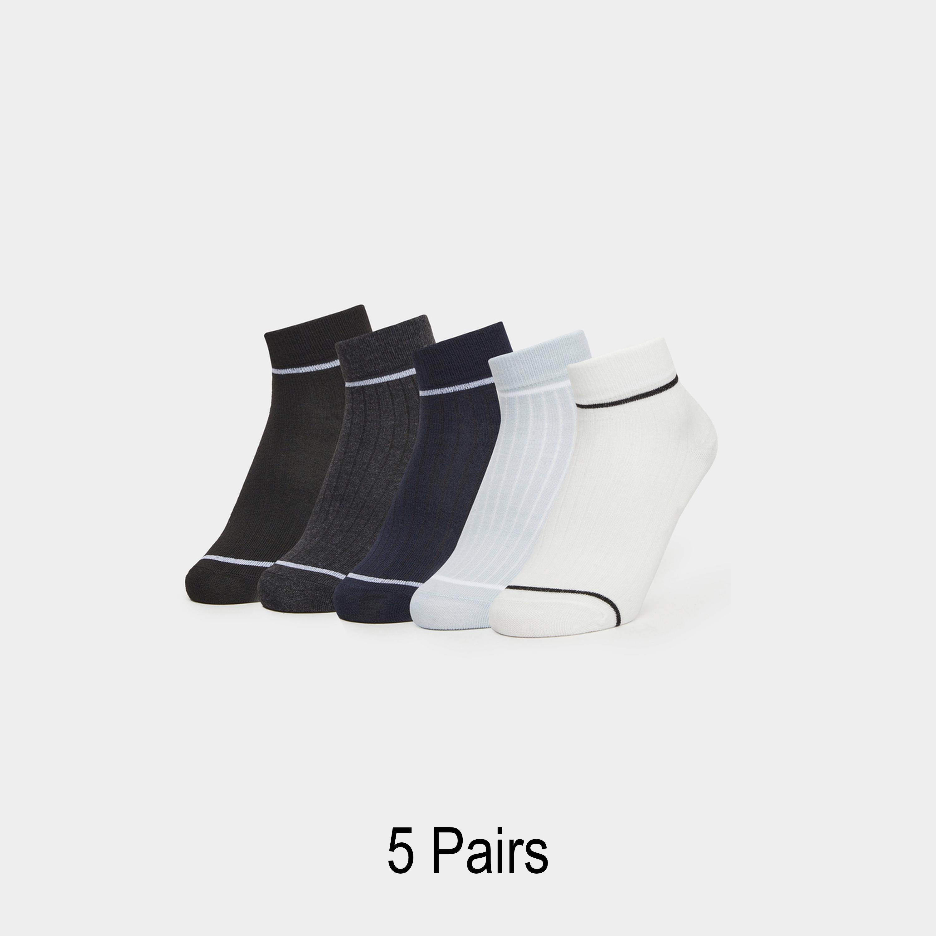 Styli Pack of 5 - Striped Crew Socks-men-socks-image-1