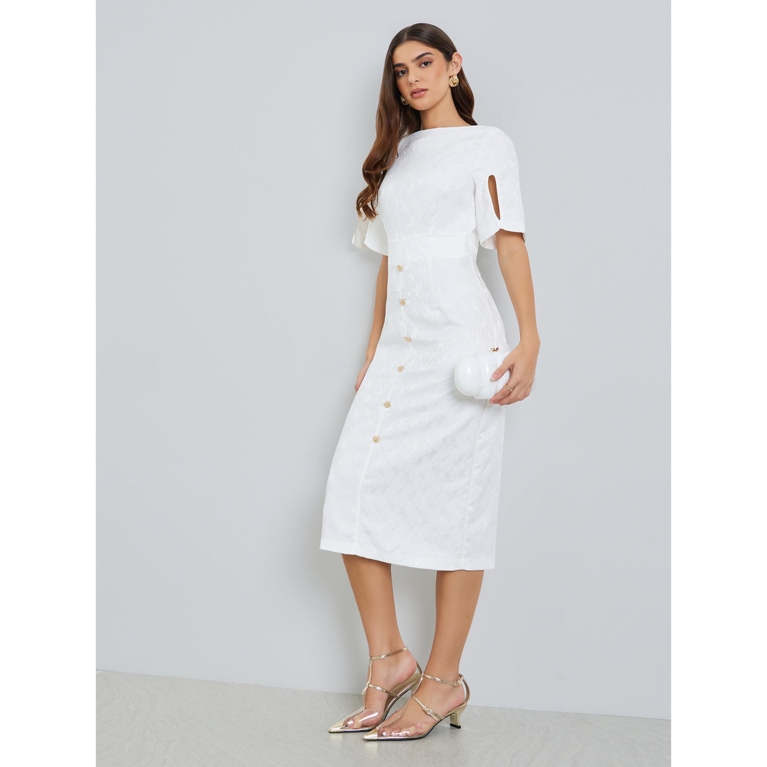 فستان ميدي نسائي ضيق بأزرار-women-clothing-dresses-image-1