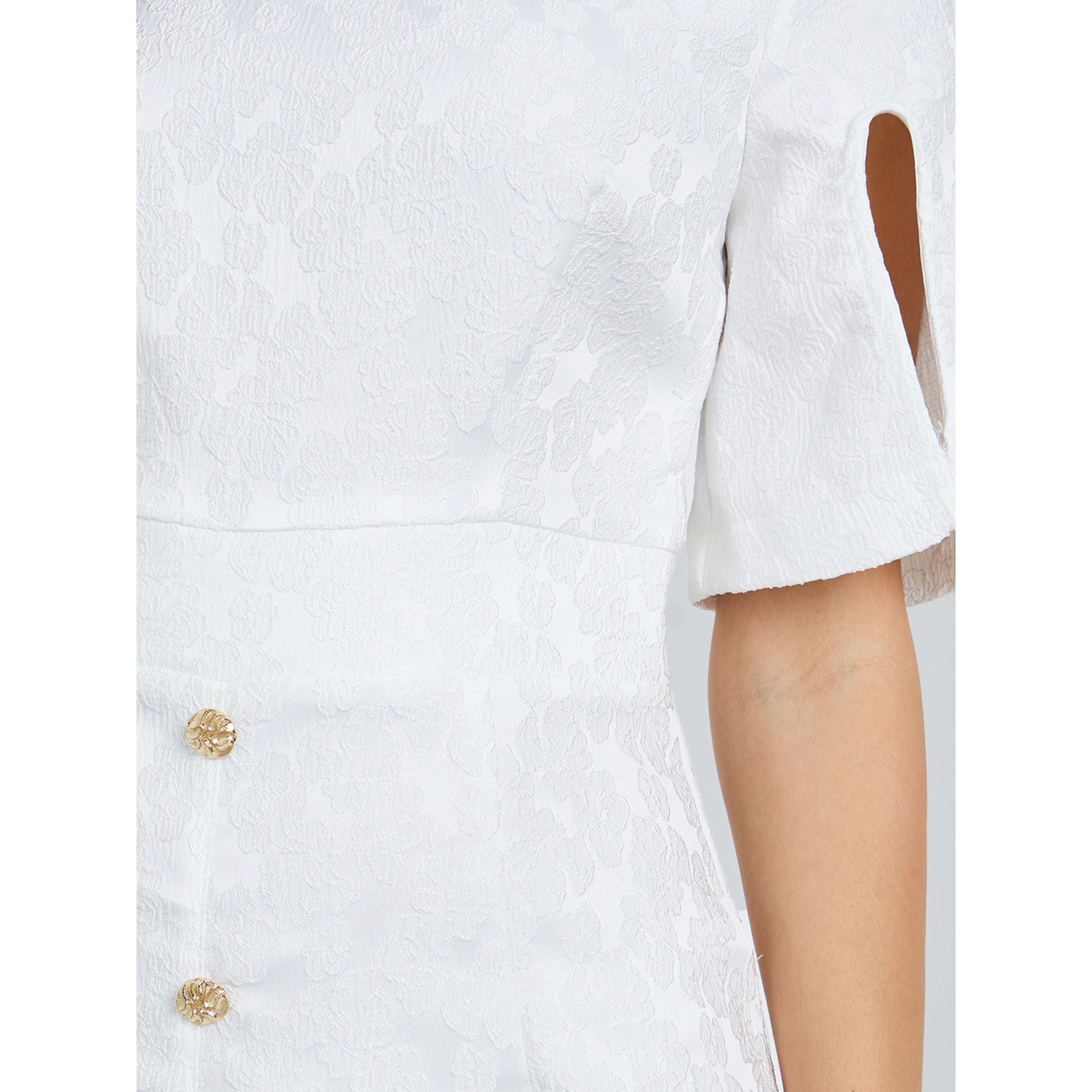 Styli Women Off-White Buttoned Sheath Midi Dress-women-clothing-dresses-image-5