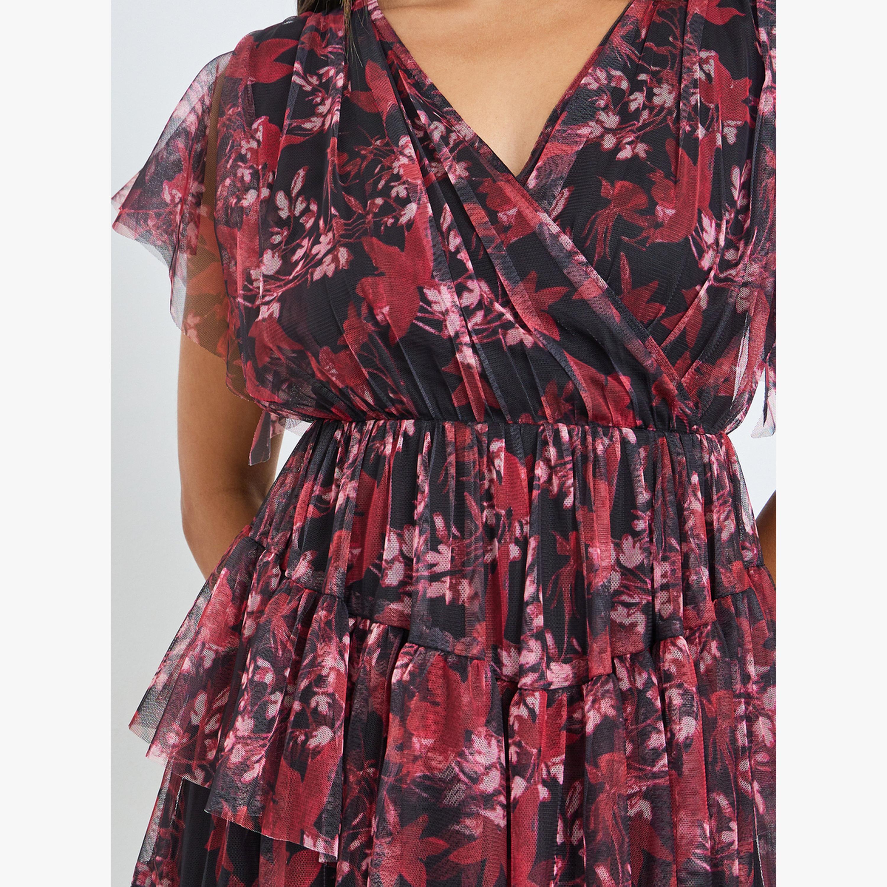 فستان طويل متعدد الطبقات بنقشة زهور-women-clothing-dresses-image-5