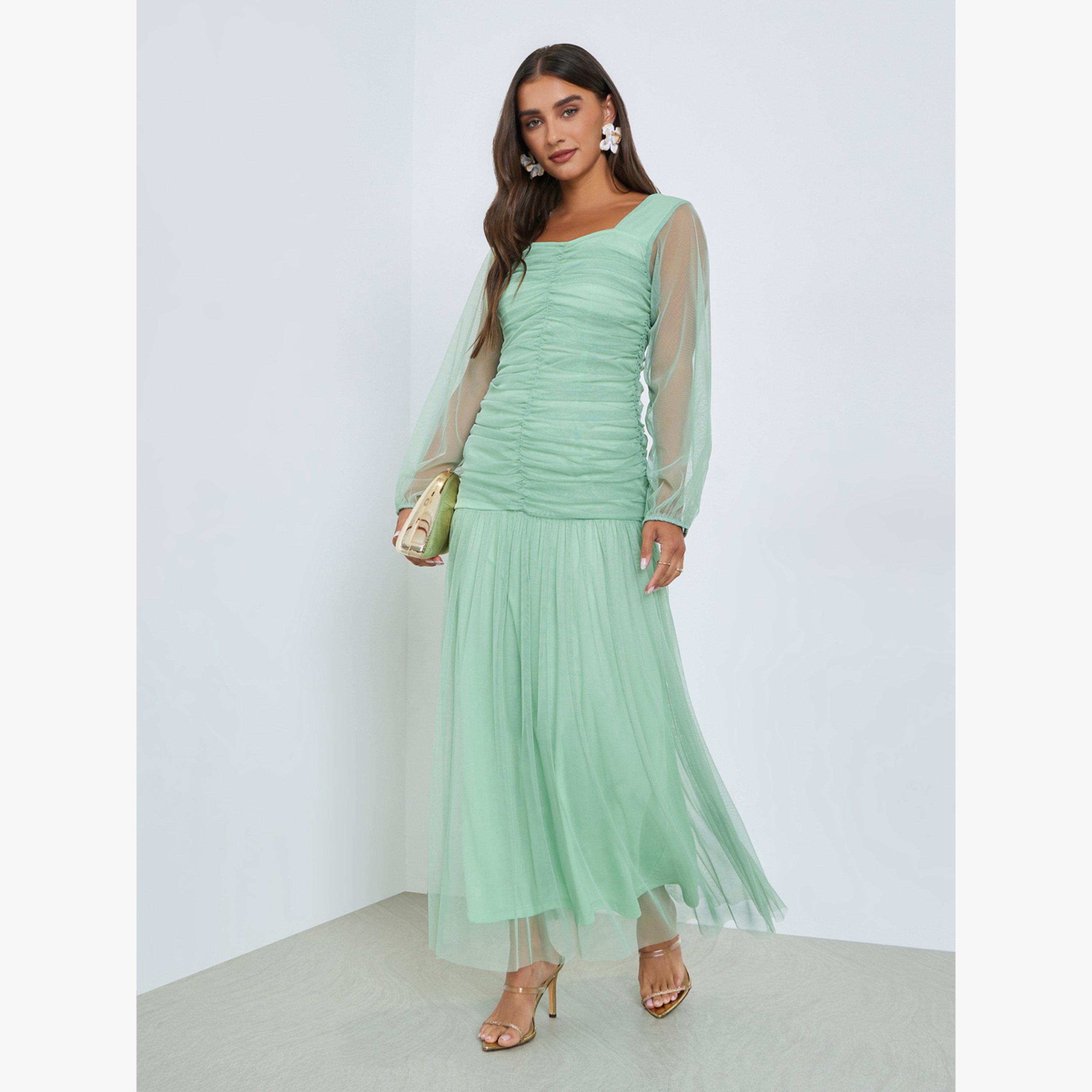 فستان طويل بأكمام طويلة وزمزمة-women-clothing-dresses-image-1
