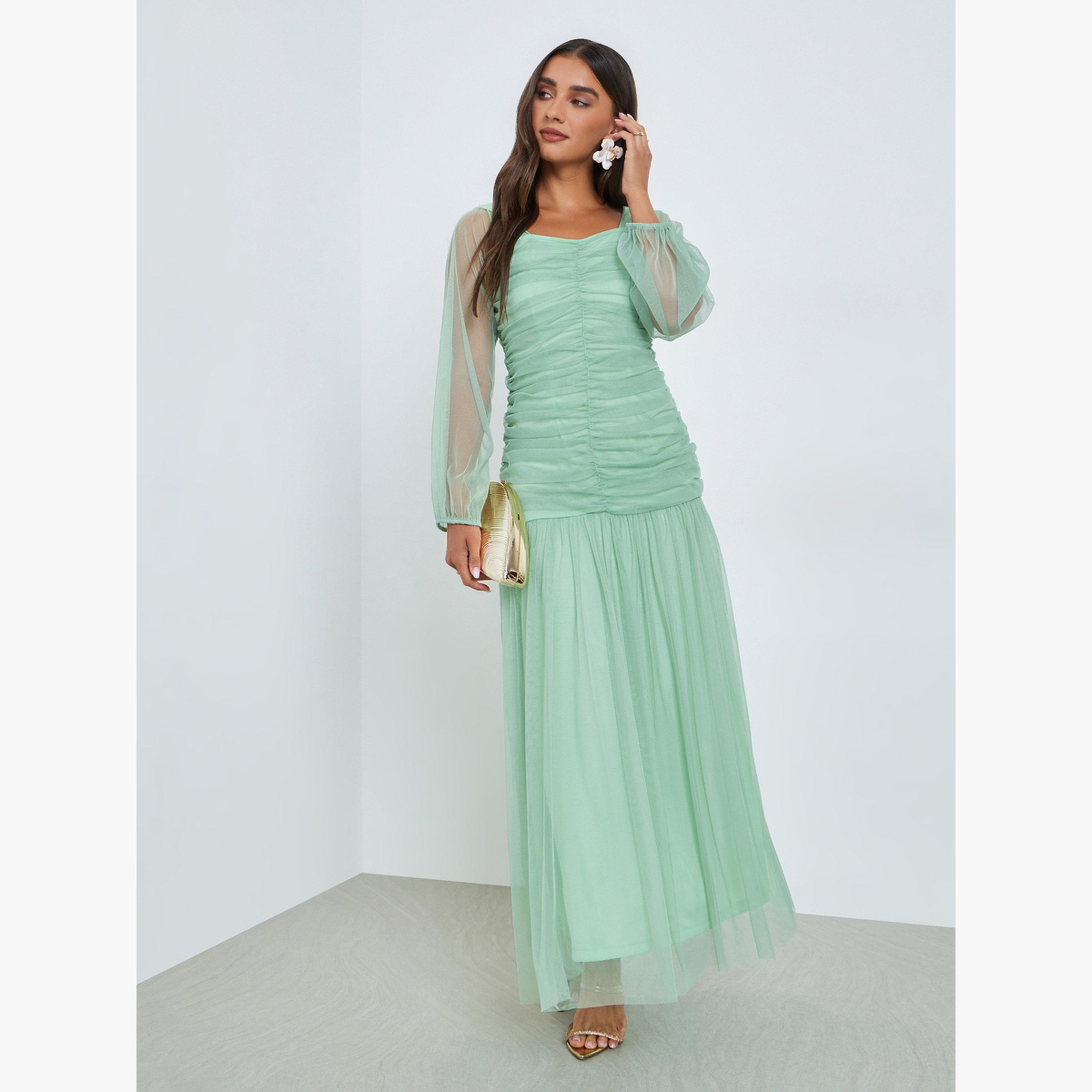 فستان طويل بأكمام طويلة وزمزمة-women-clothing-dresses-image-3