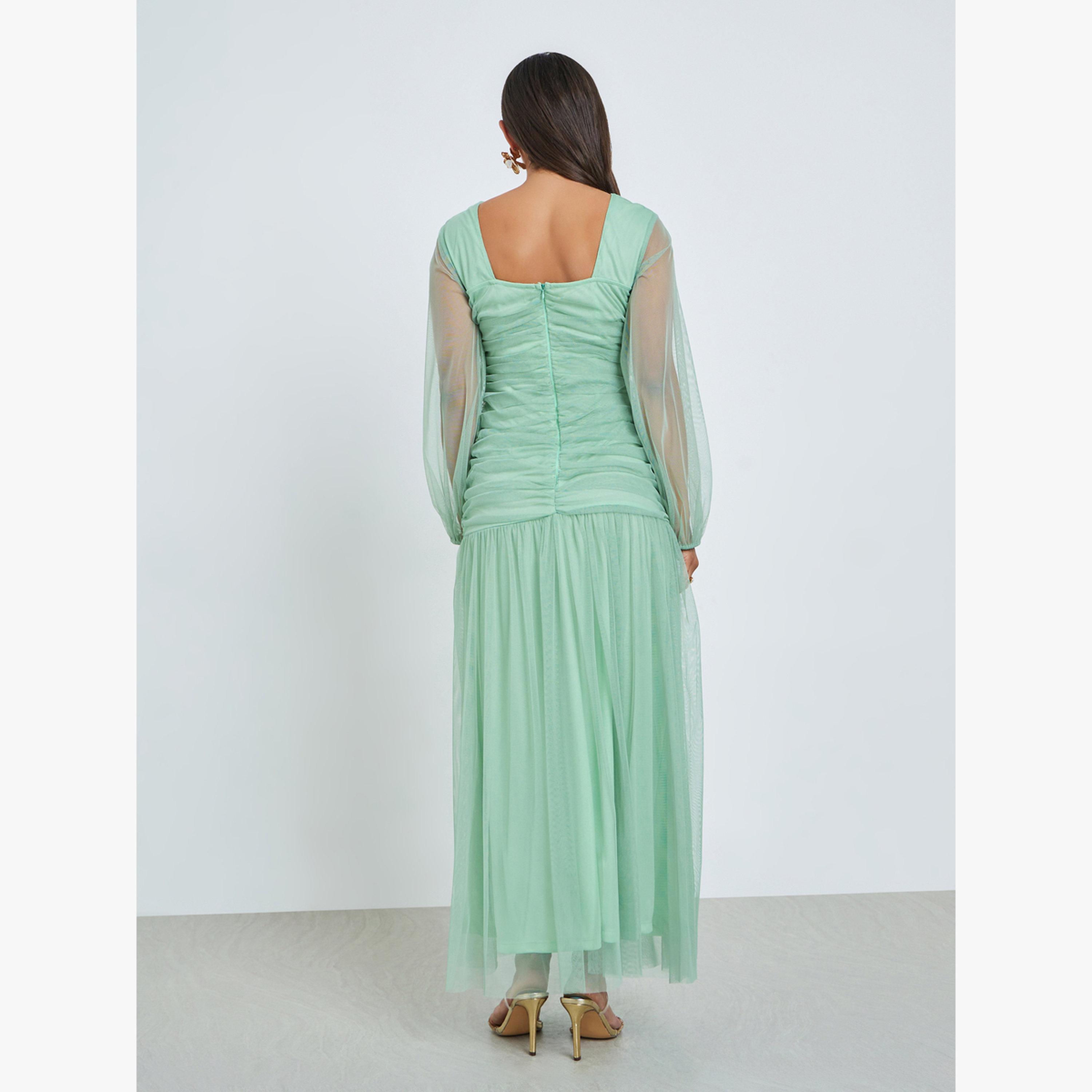 فستان طويل بأكمام طويلة وزمزمة-women-clothing-dresses-image-4
