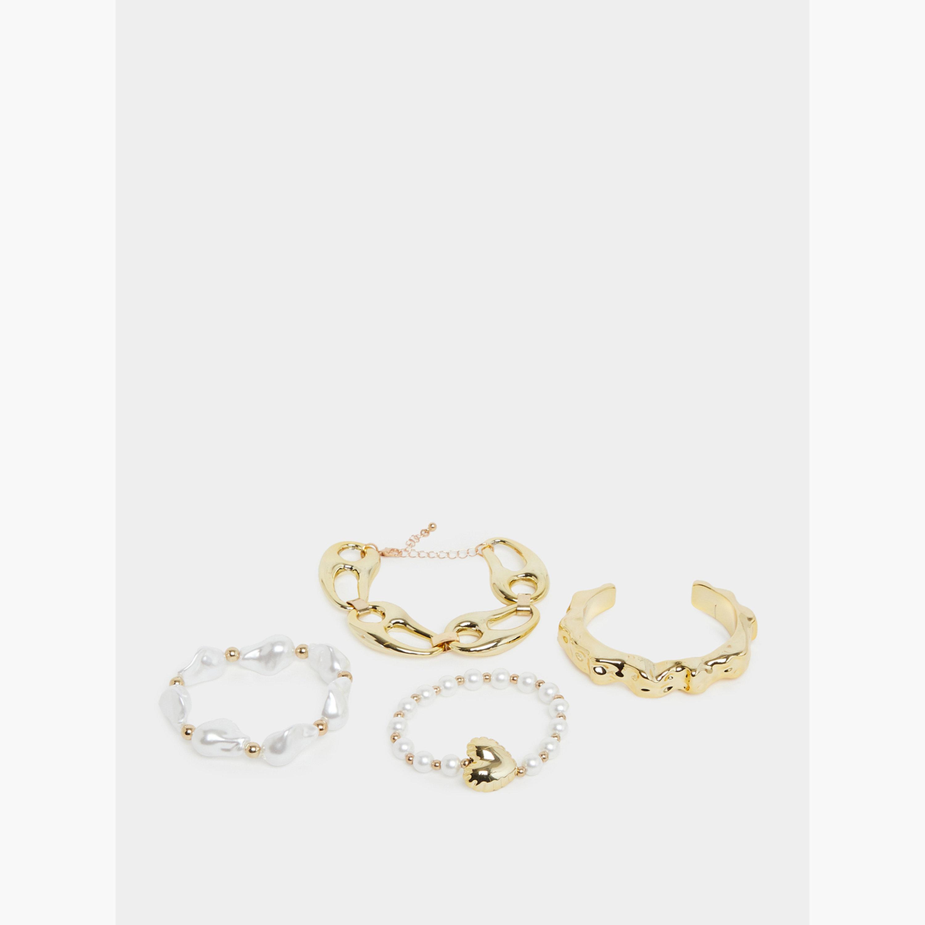 Styli Set of 4 - Golden Beaded Bracelet-women-watchesandjewellery-jewellery-banglesandbracelets-image-2