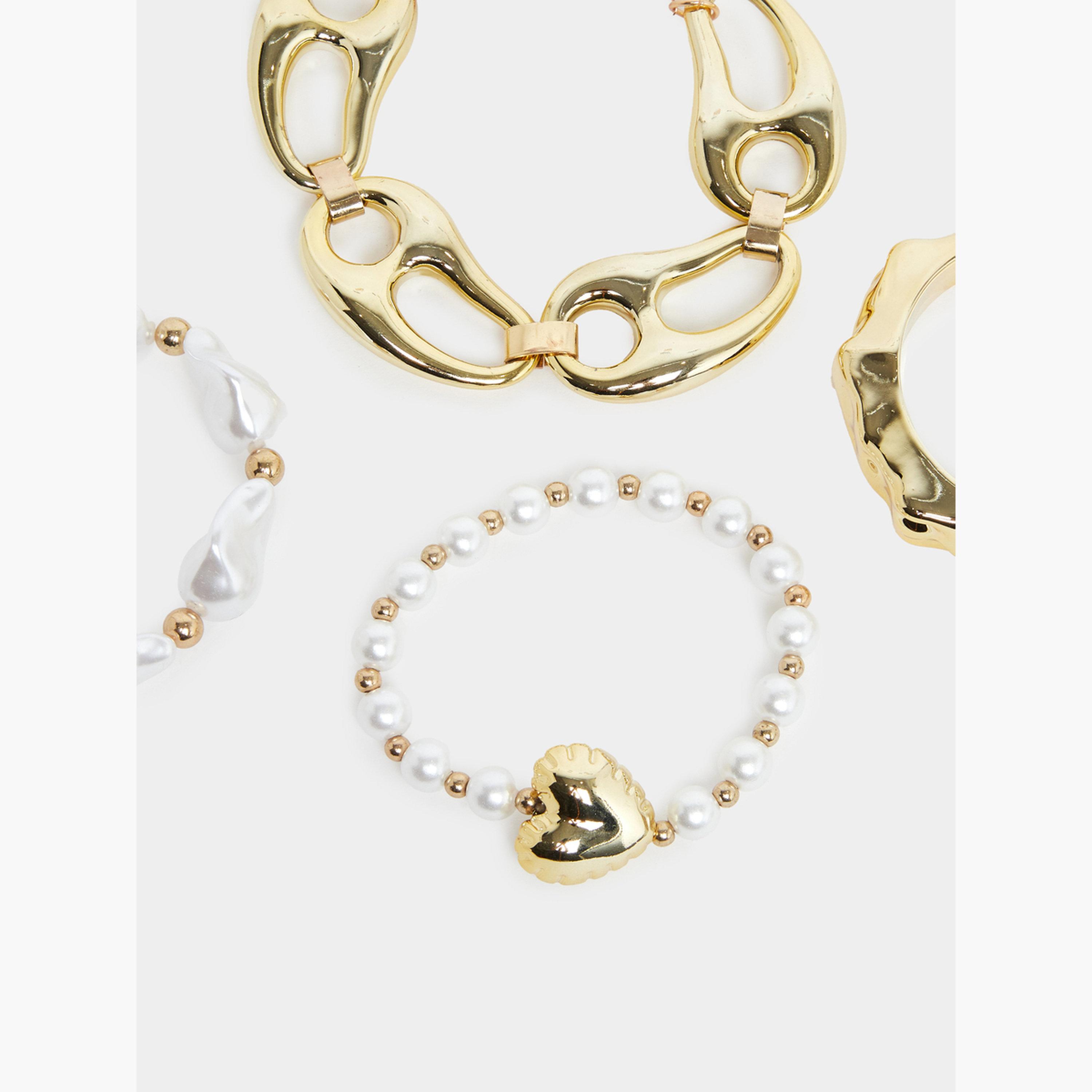 Styli Set of 4 - Golden Beaded Bracelet-women-watchesandjewellery-jewellery-banglesandbracelets-image-3