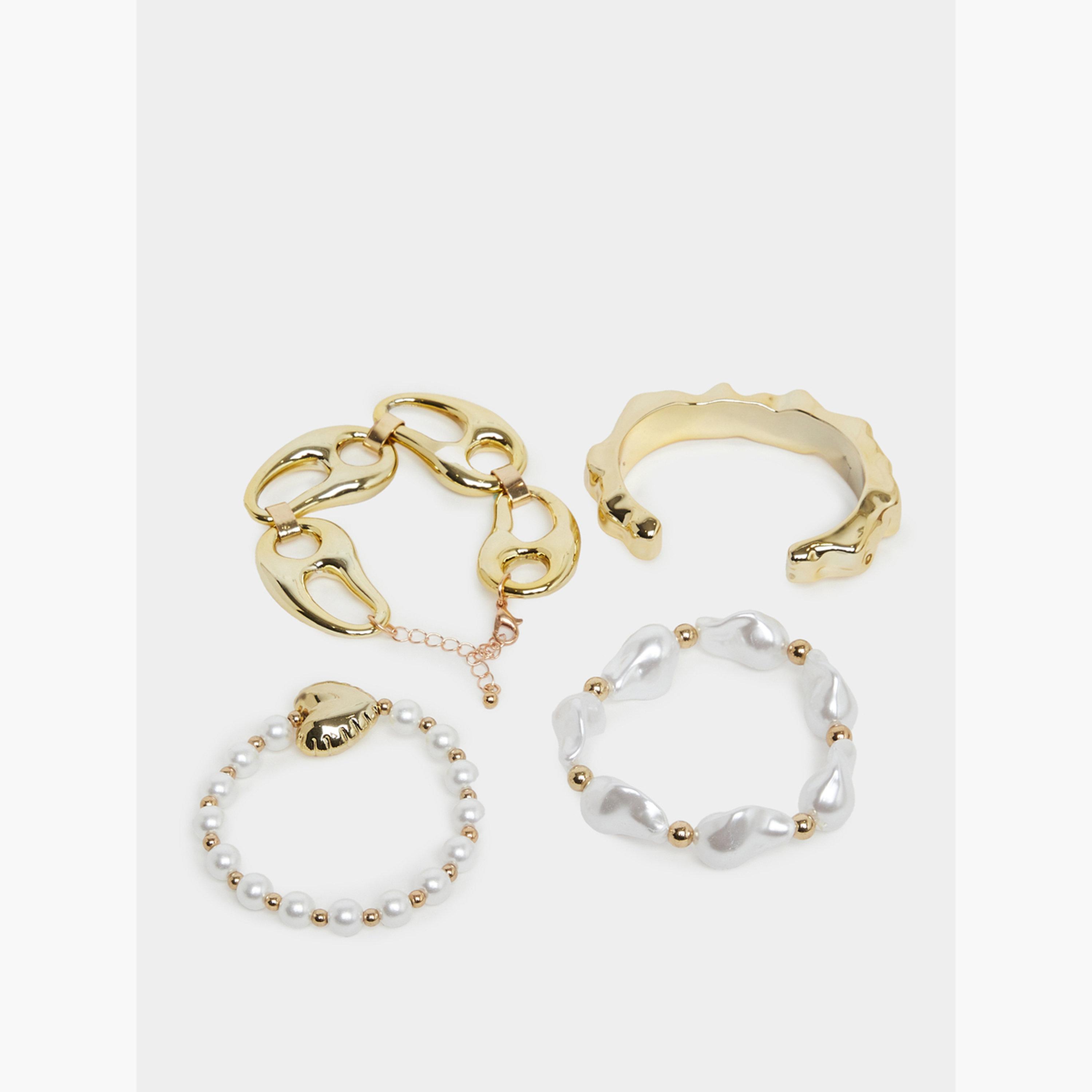Styli Set of 4 - Golden Beaded Bracelet-women-watchesandjewellery-jewellery-banglesandbracelets-image-4