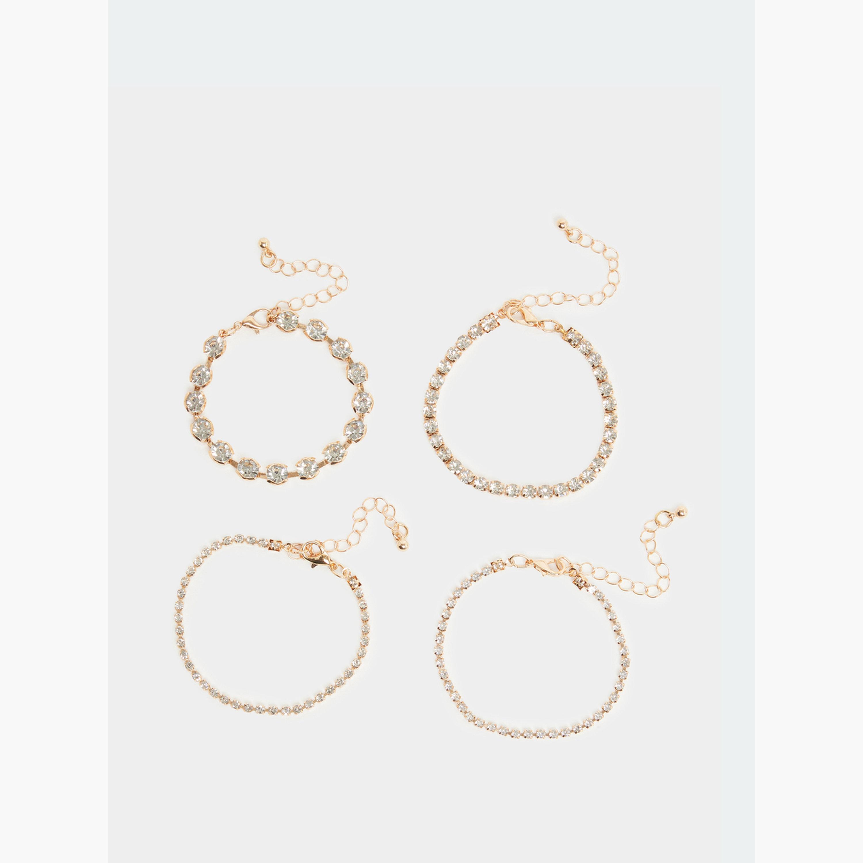 Styli Set of 4 - Gold Embellished Bracelet-women-watchesandjewellery-jewellery-banglesandbracelets-image-2