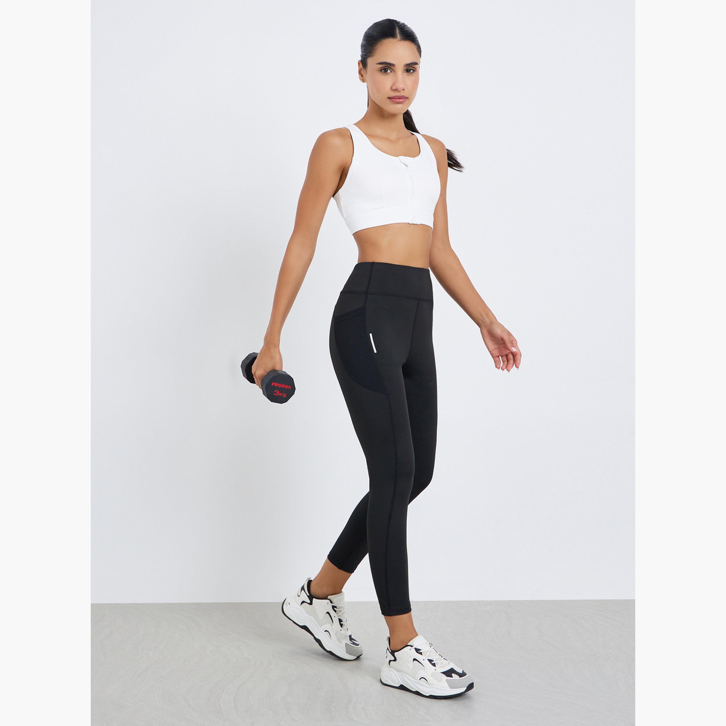 Styli Women Textured Pocket Reflective Stripe 7/8 Leggings-sports-women-clothing-joggersandtrackpants-image-2