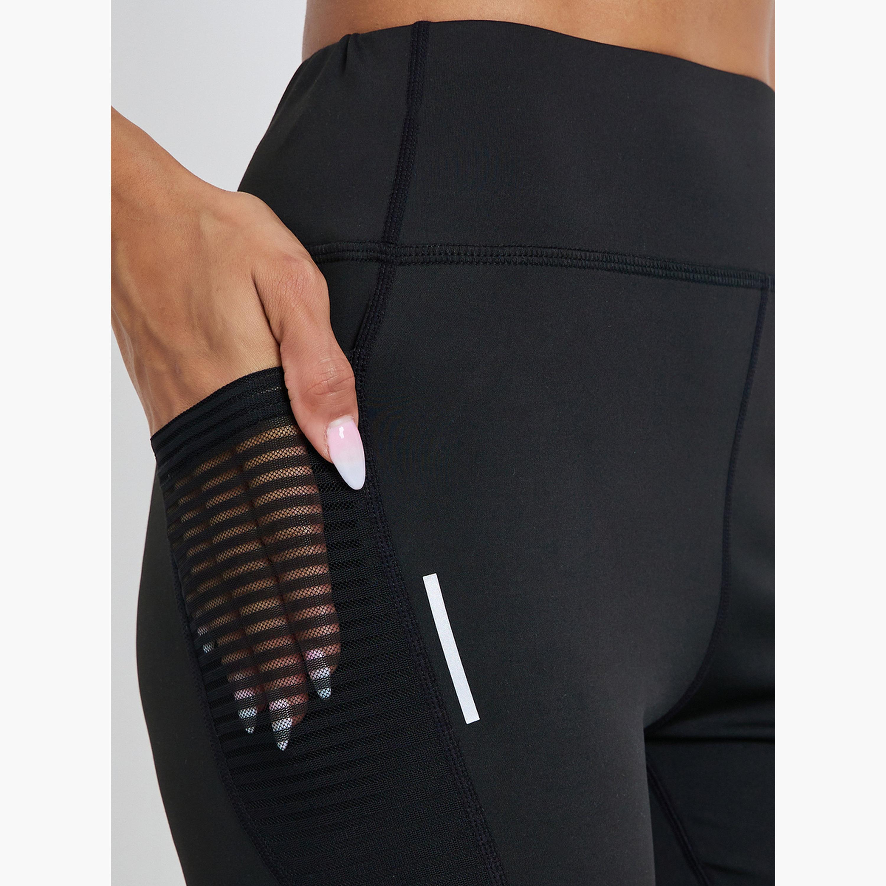 Styli Women Textured Pocket Reflective Stripe 7/8 Leggings-sports-women-clothing-joggersandtrackpants-image-3