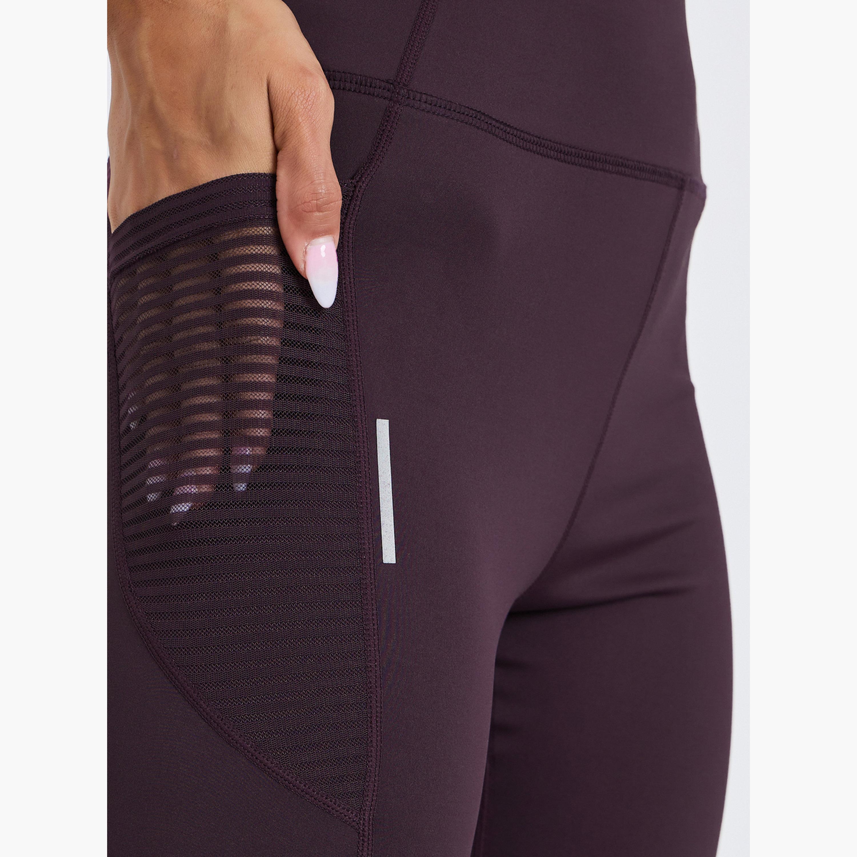 ليقنز بطول 7/8 بجيوب شبكية بارزة الملمس وخط عاكس-sports-women-clothing-joggersandtrackpants-image-3