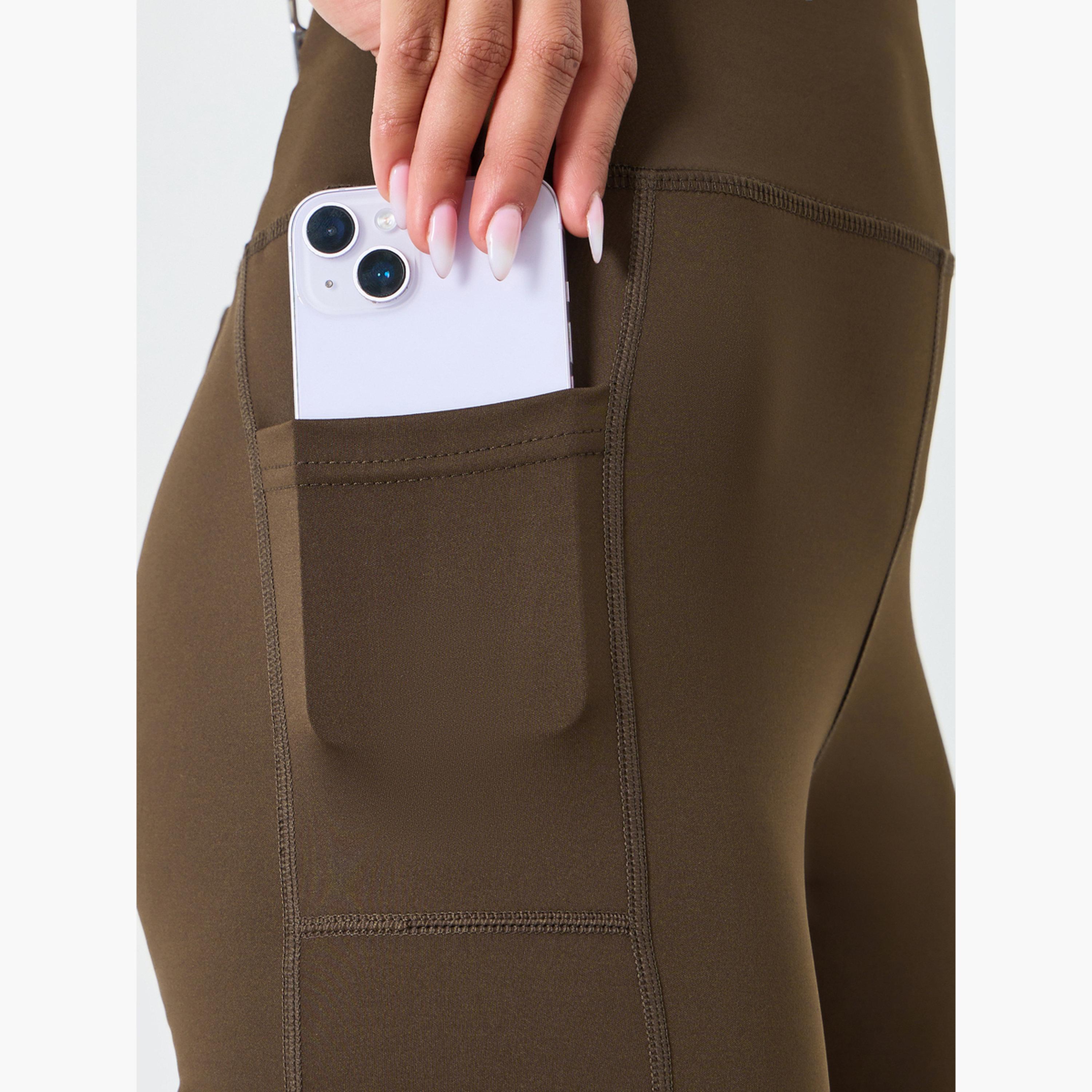 Styli Textured Mesh Insert Back Waist Leggings-women-clothing-bottoms-leggings-image-3