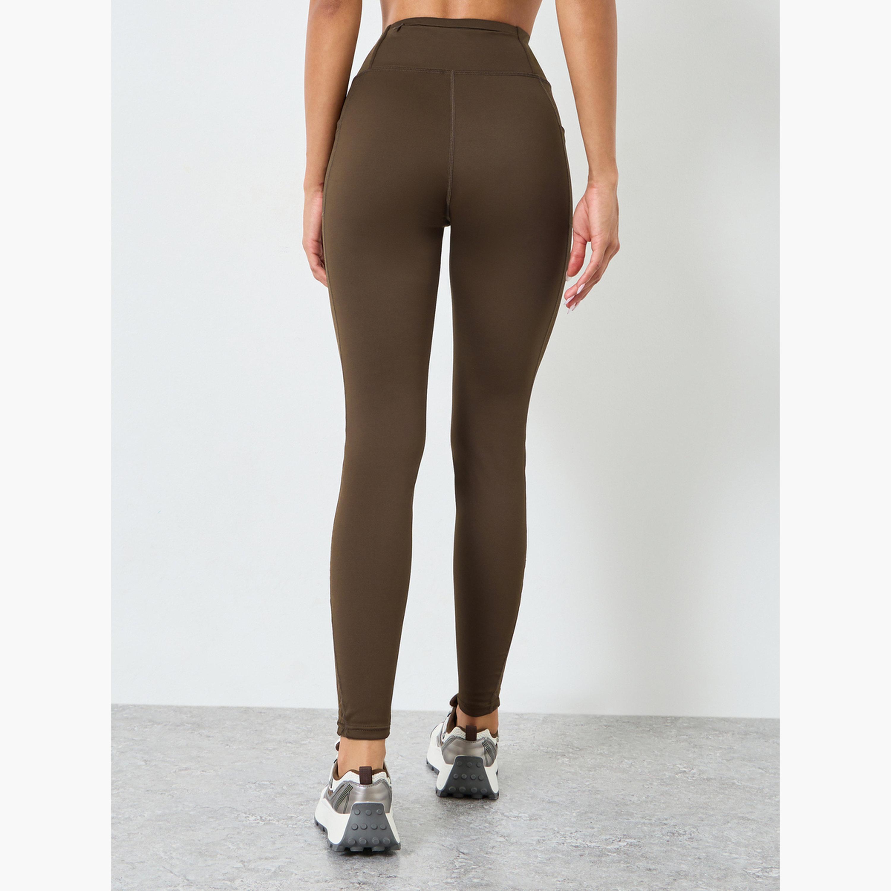 ليقنز بأجزاء شبكية عند الخصر من الخلف وتفاصيل بارزة الملمس-women-clothing-bottoms-leggings-image-5