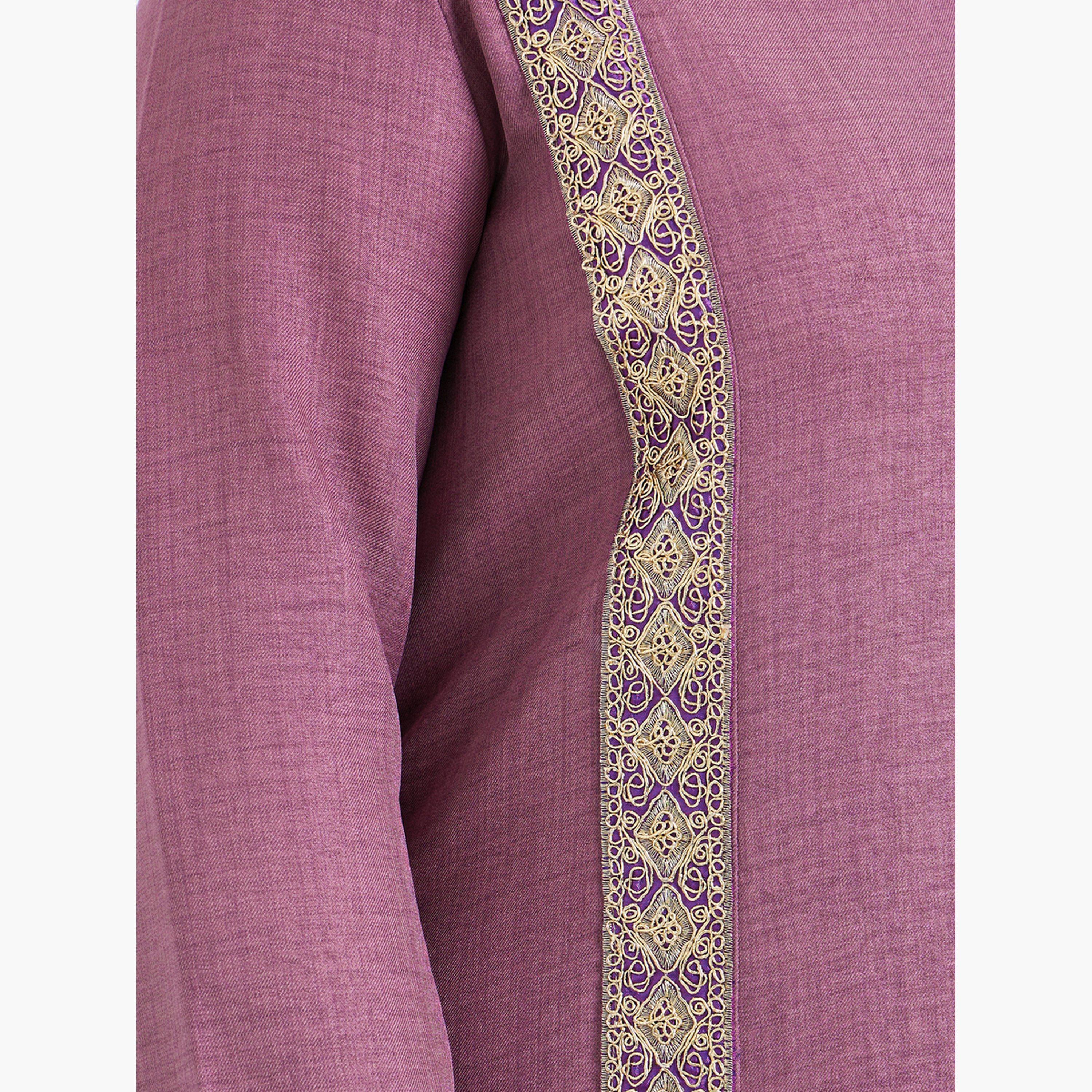Styli Plus Size Pink Embroidered Panel Jalabiya-women-arabicclothing-jalabiyas-image-4