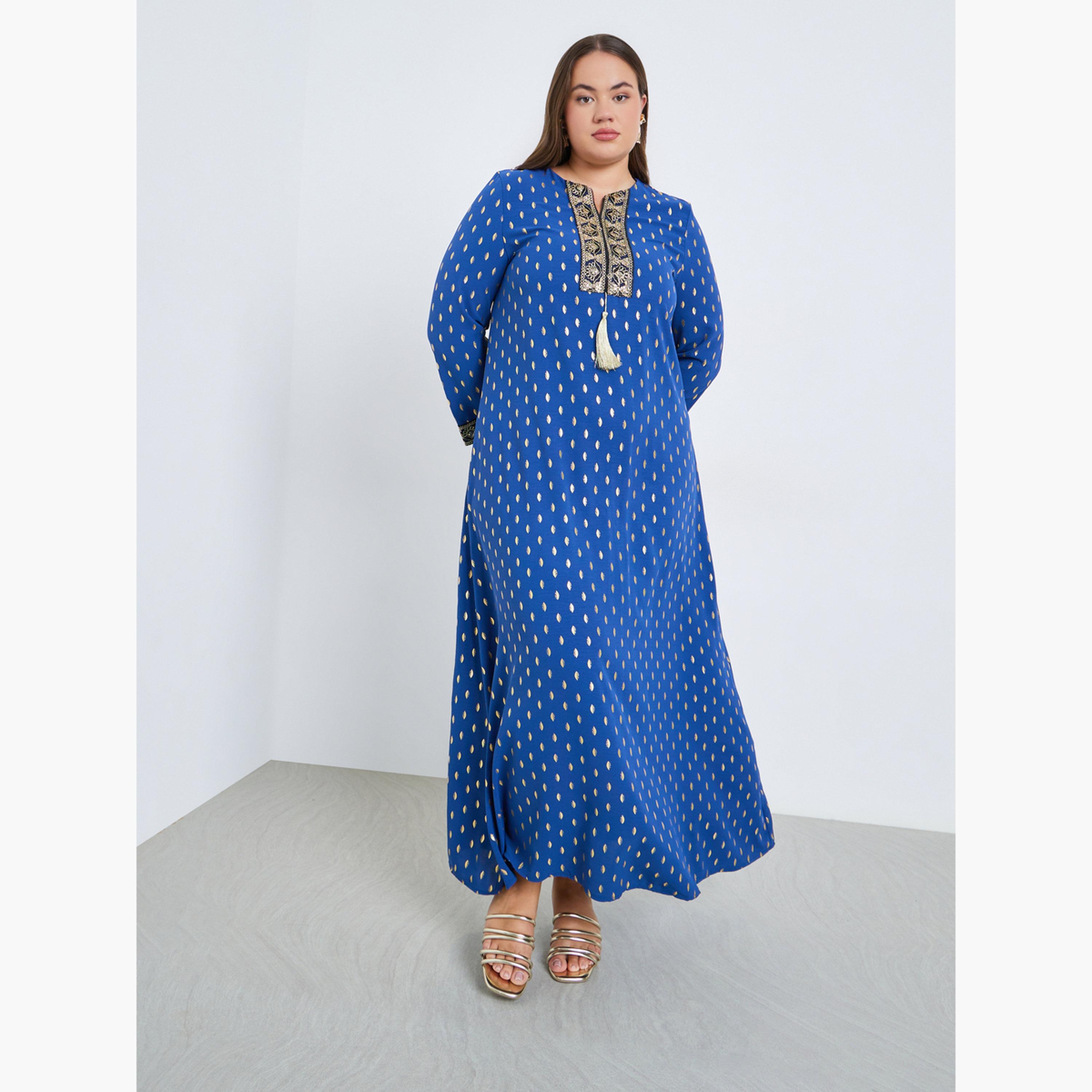 جلابية طويلة مزينة بمقاس كبير-women-arabicclothing-jalabiyas-image-3