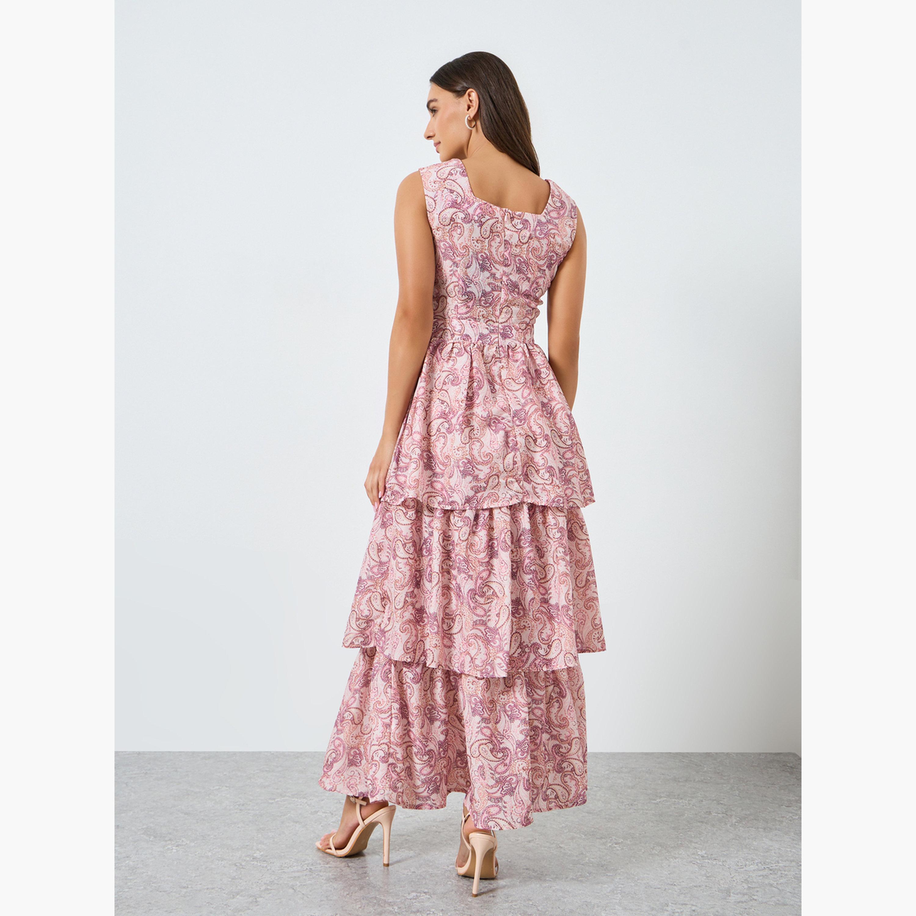 فستان طويل بطبقات ونقشة بيزلي-women-clothing-dresses-image-4