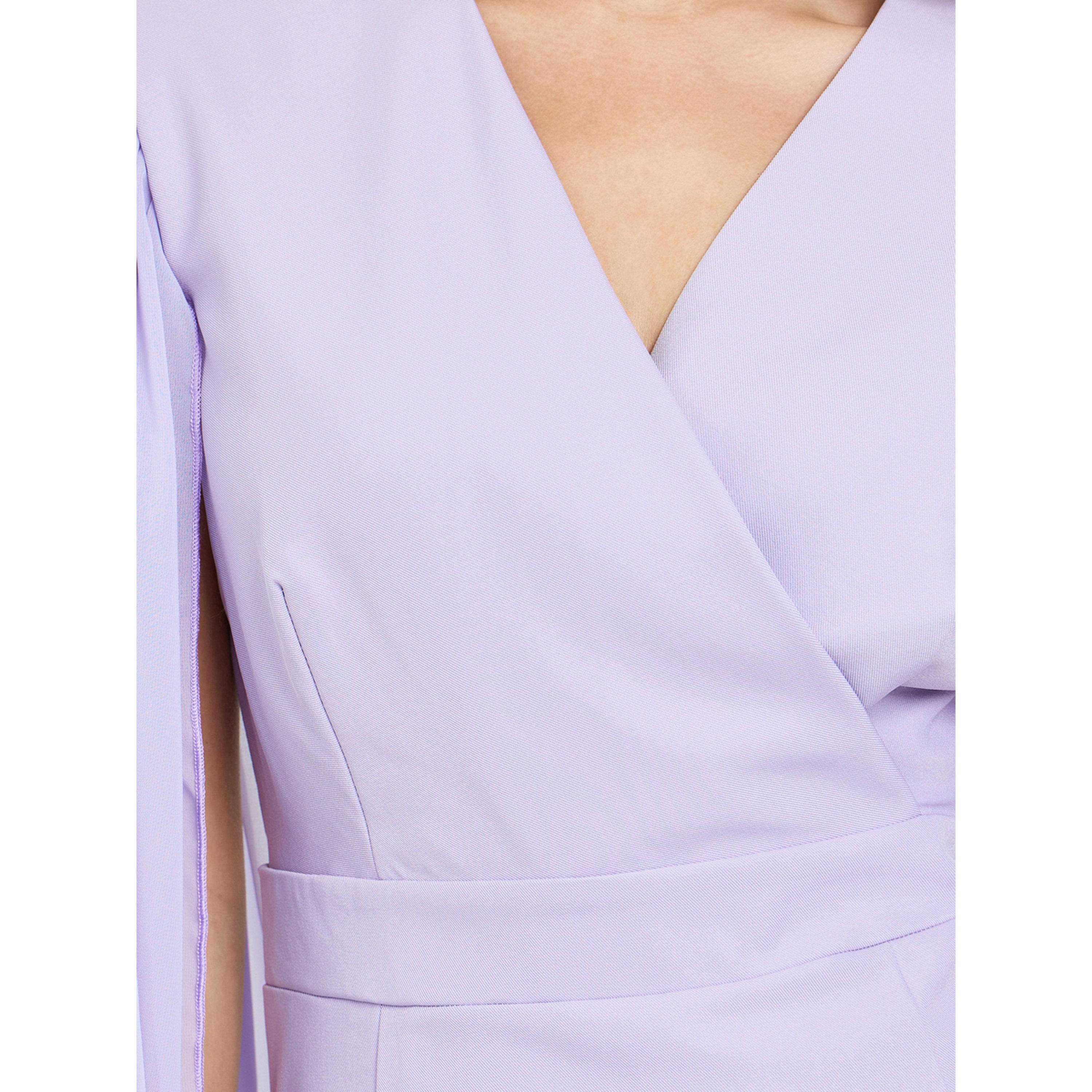 فستان ميدي سادة بأكمام كيب-women-clothing-dresses-image-5