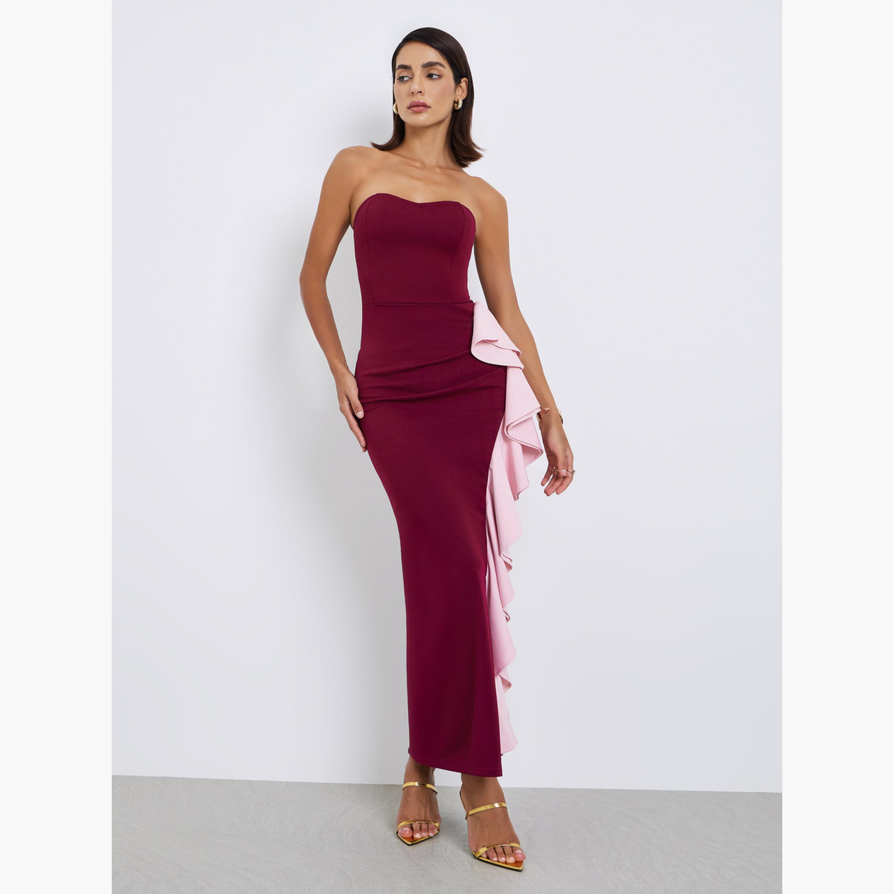 Styli Women Color Block Sleeveless Sheath Maxi Dress-women-clothing-dresses-image-1