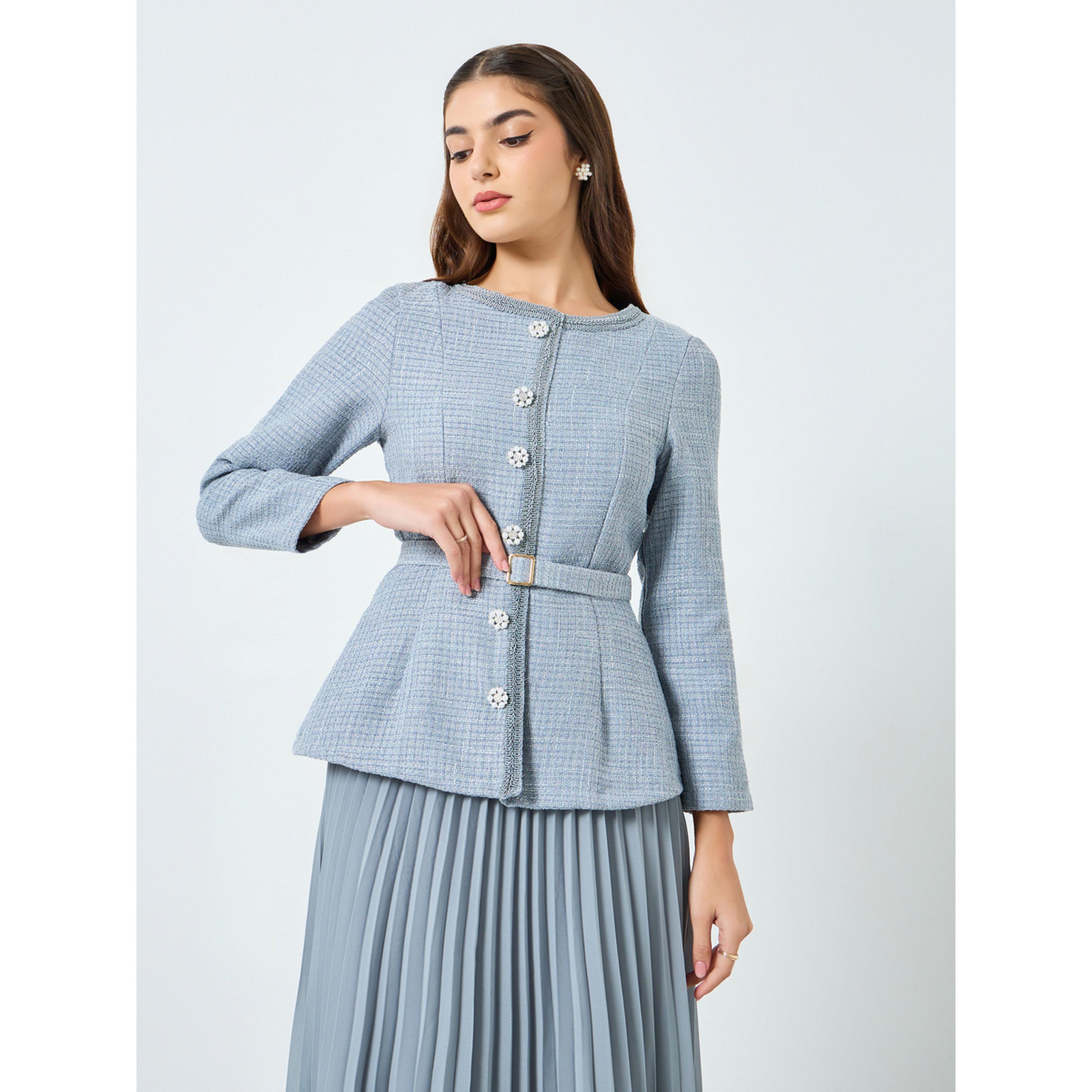 فستان ميدي تويد مع حزام-women-clothing-dresses-image-3
