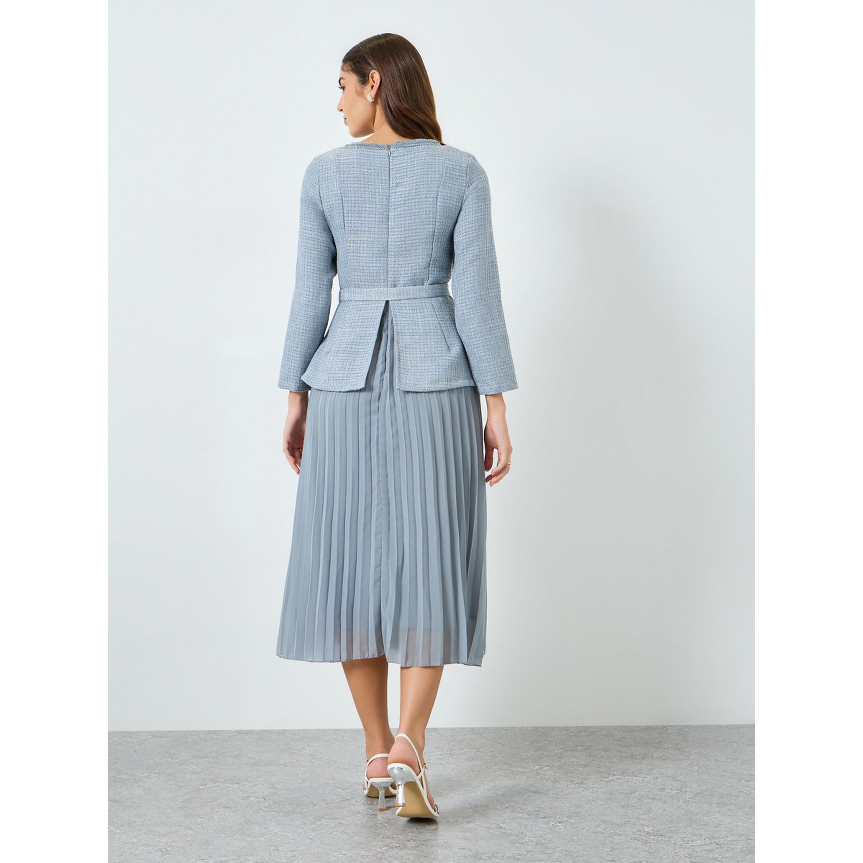 فستان ميدي تويد مع حزام-women-clothing-dresses-image-4