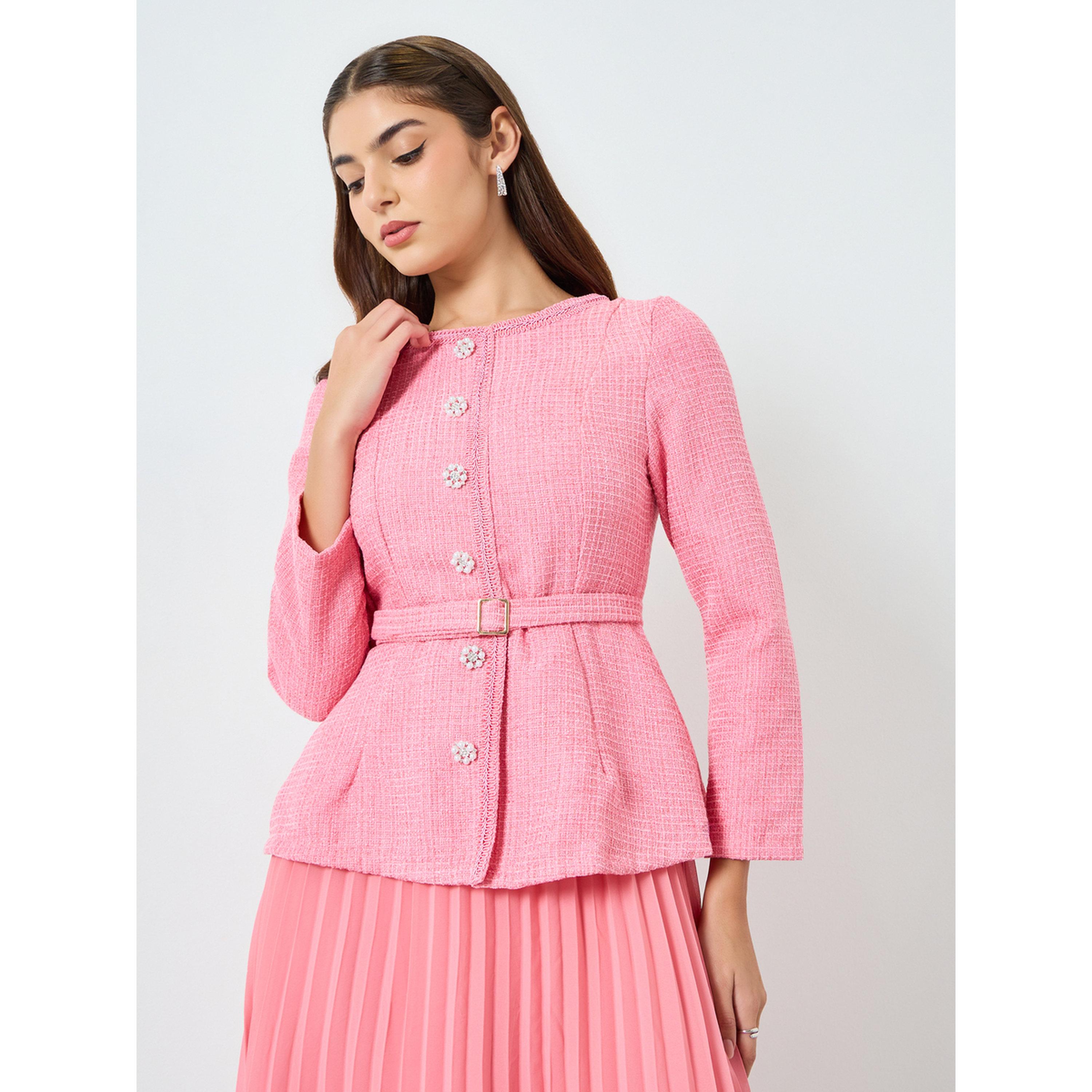 فستان ميدي تويد مع حزام-women-clothing-dresses-image-3