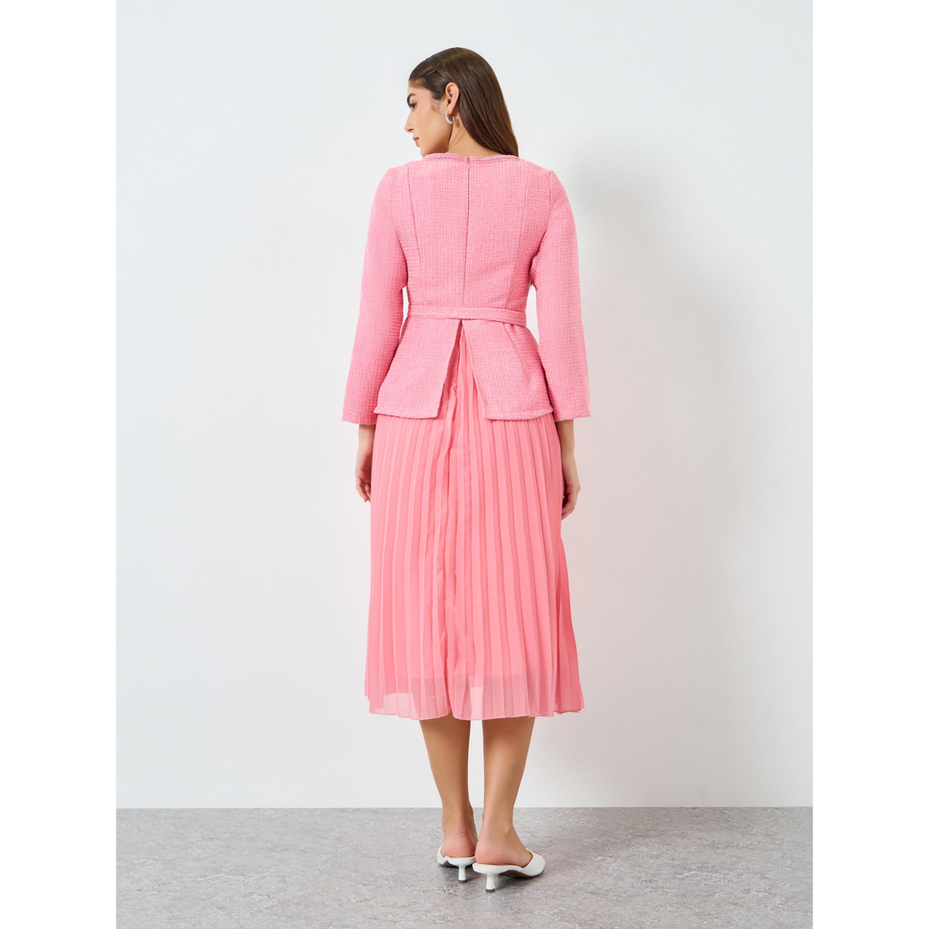 فستان ميدي تويد مع حزام-women-clothing-dresses-image-4