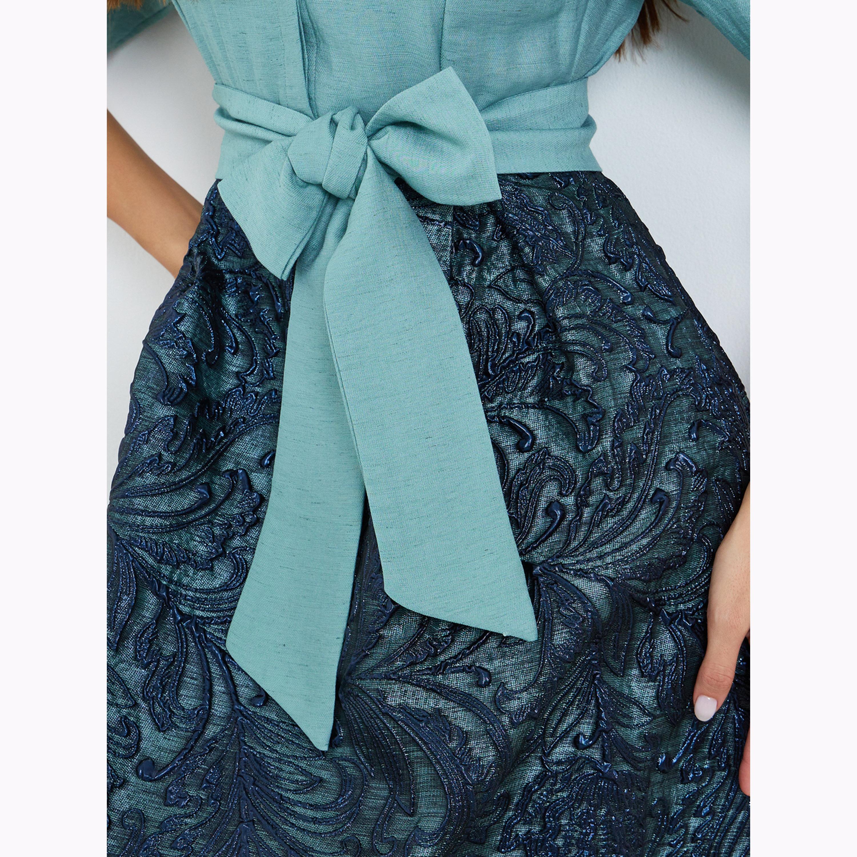 فستان طويل جاكار بأكمام 3/4-women-clothing-dresses-image-5
