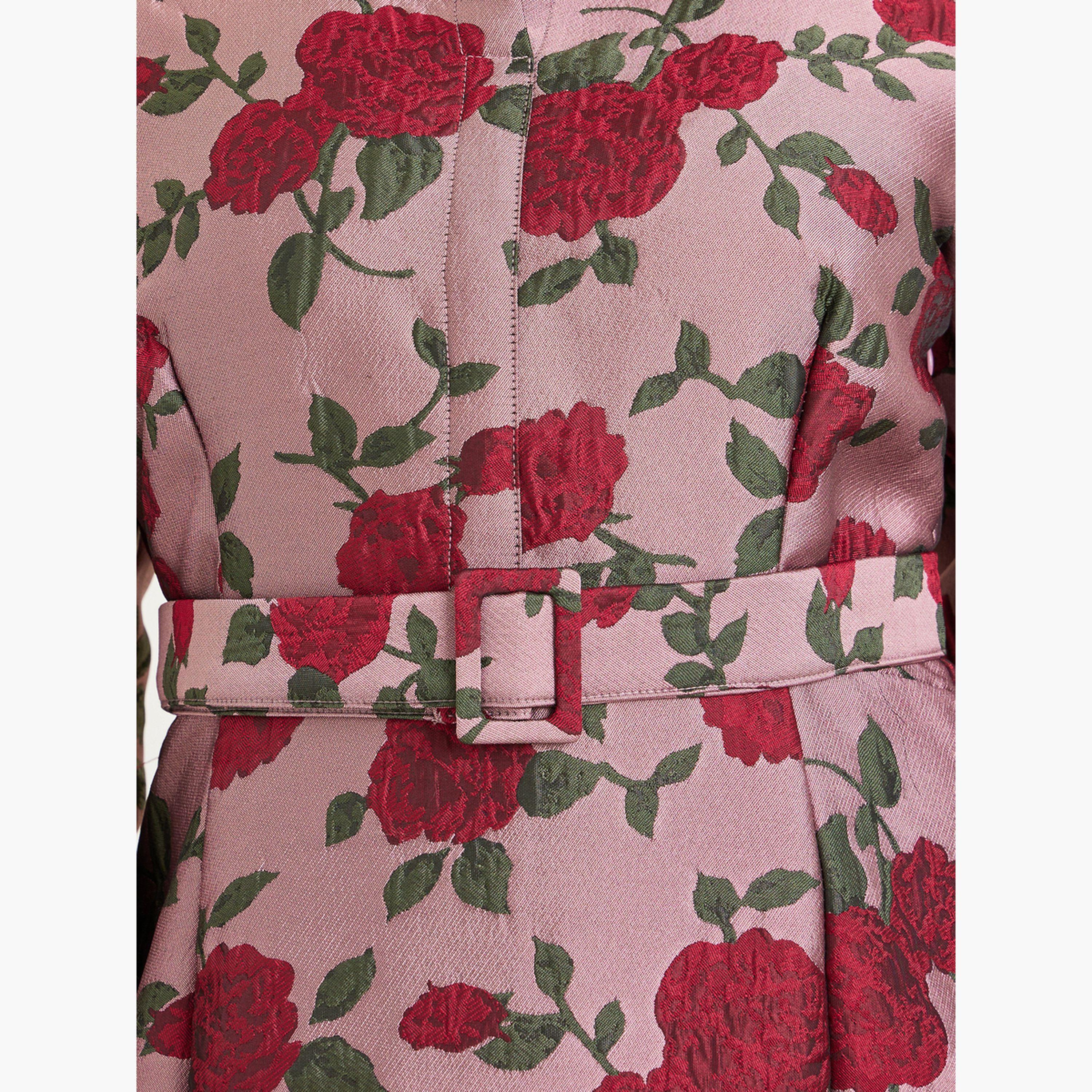 فستان طويل مطبع بزهور بحافة واسعة وأكمام طويلة-women-clothing-dresses-image-5