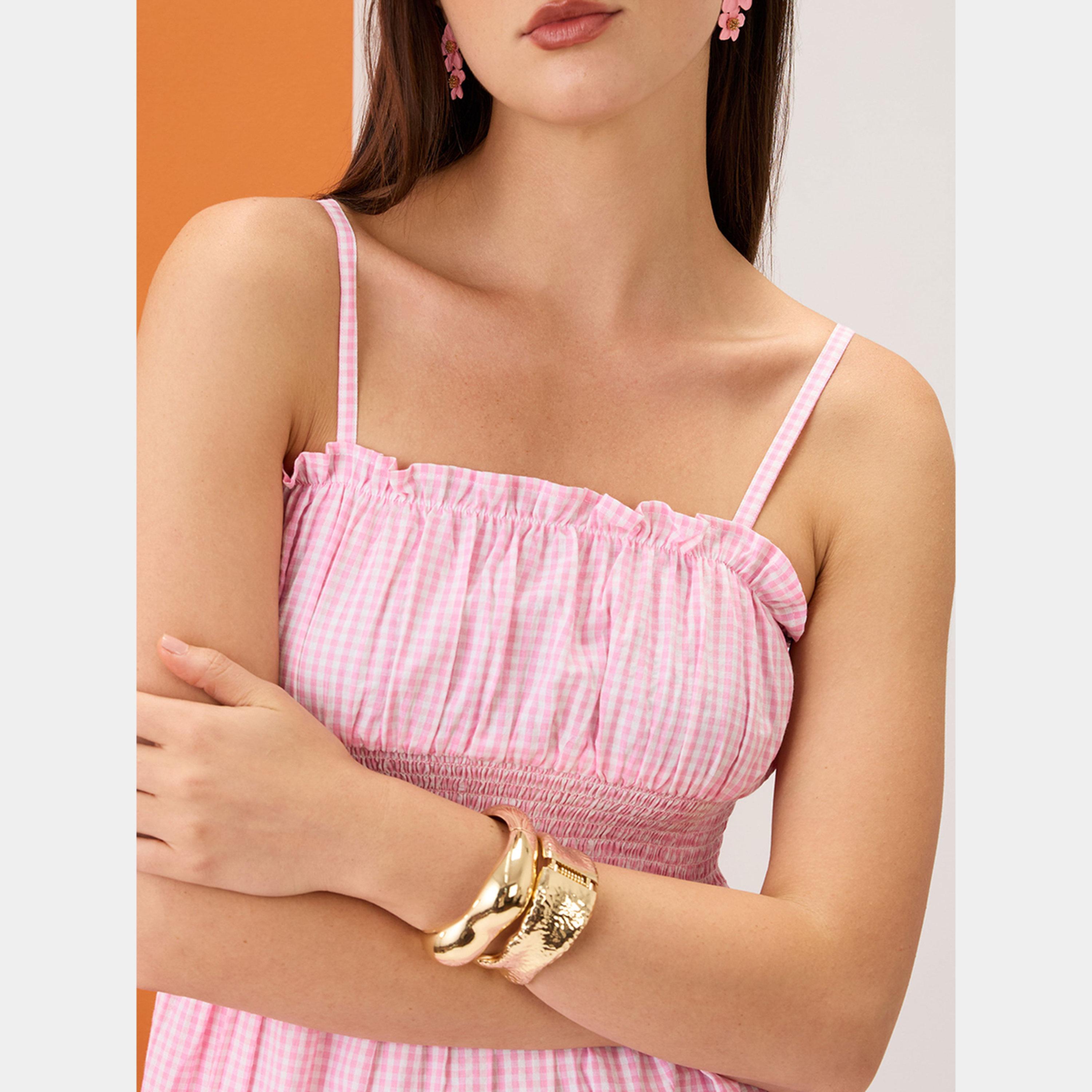 غلوبوص × ستايلي - فستان ماكسي وردي منقوش برقبة مربعة وحزام للنساء حرف A-women-clothing-dresses-image-4