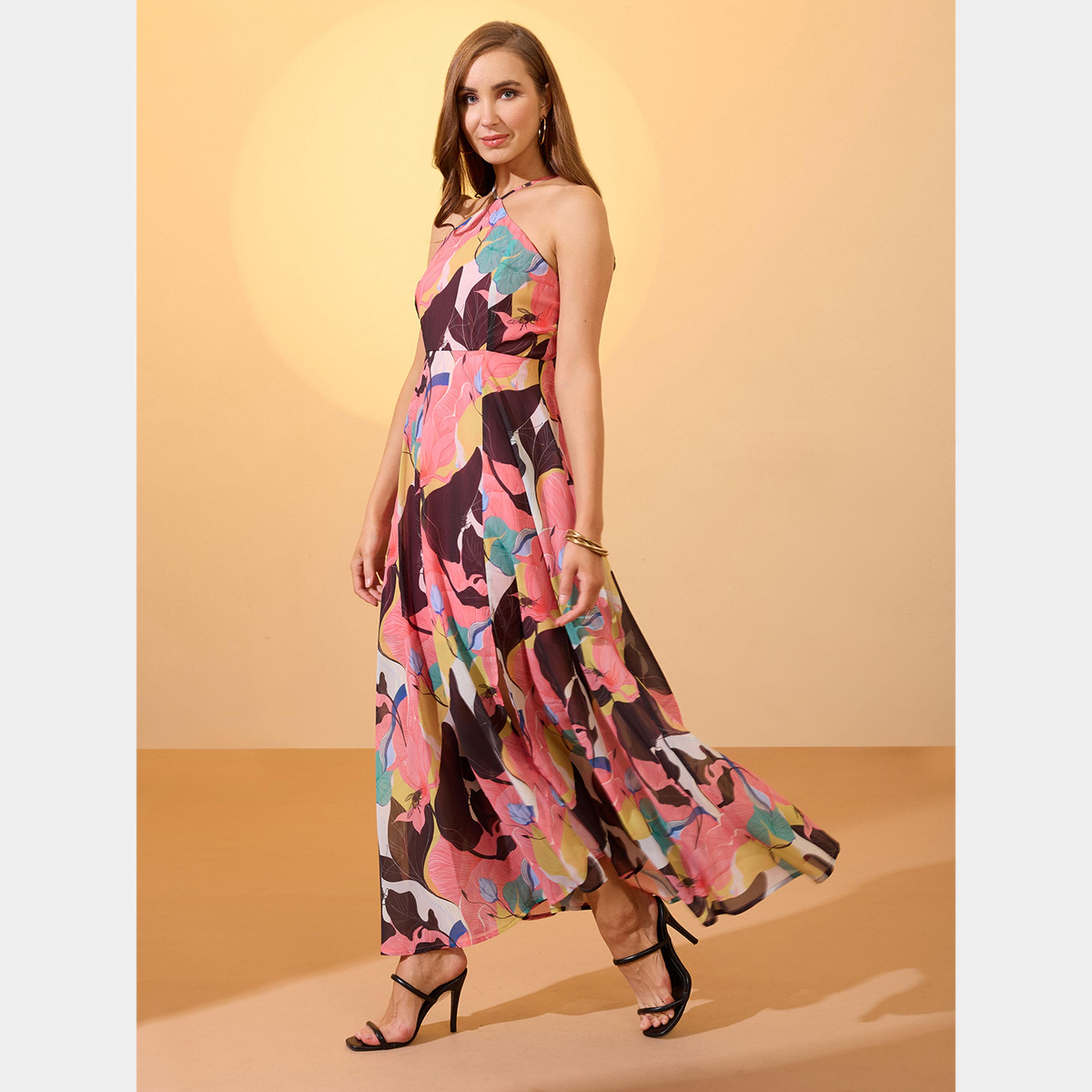 غلوبوص × ستايلي - فستان ماكسي نسائي بدون أكمام رقبة حرف A طباعة تجريدية-women-clothing-dresses-image-5