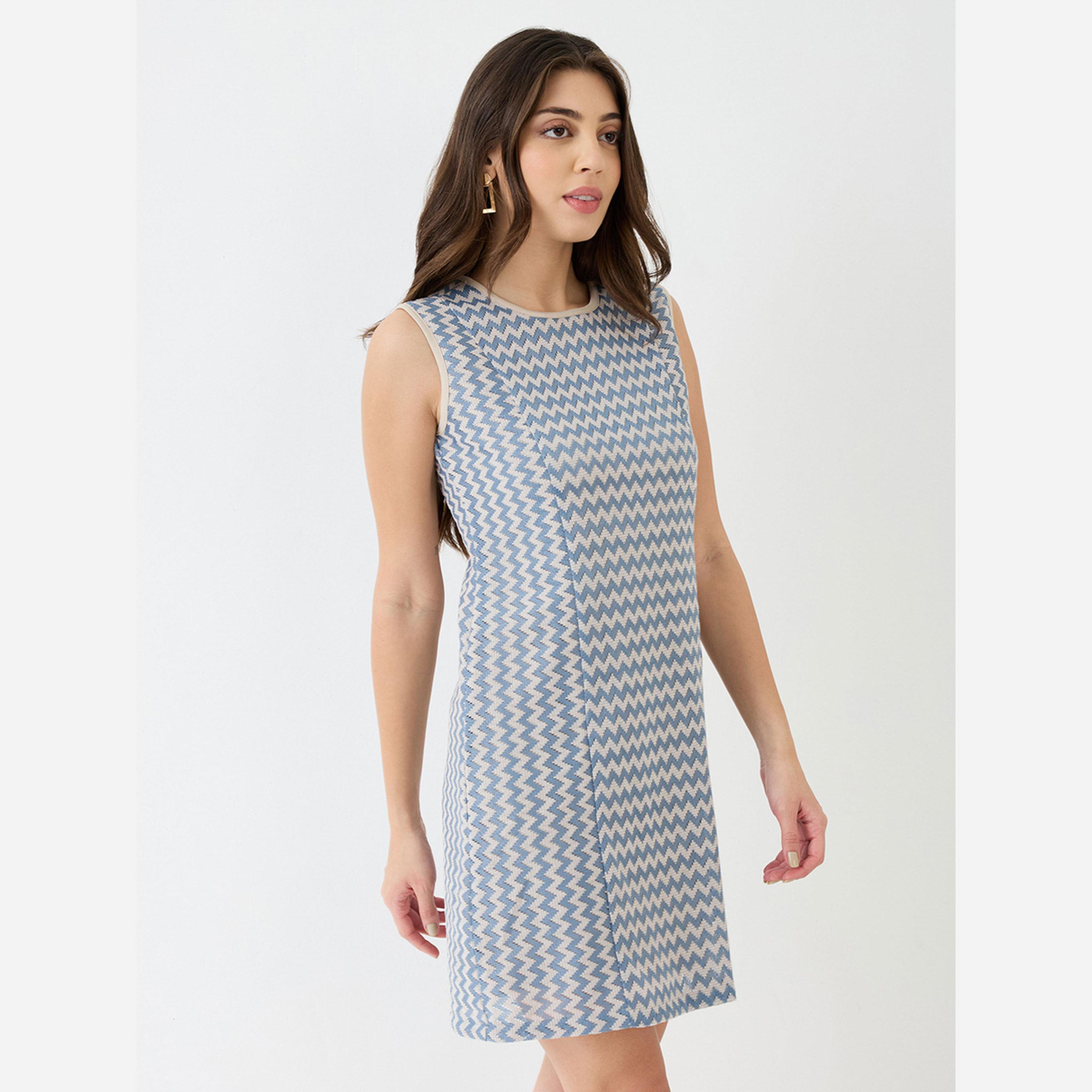 غلوبوص × ستايلي - فستان قصير لون أزرق بدون أكمام من الكروشيه-women-clothing-dresses-image-2