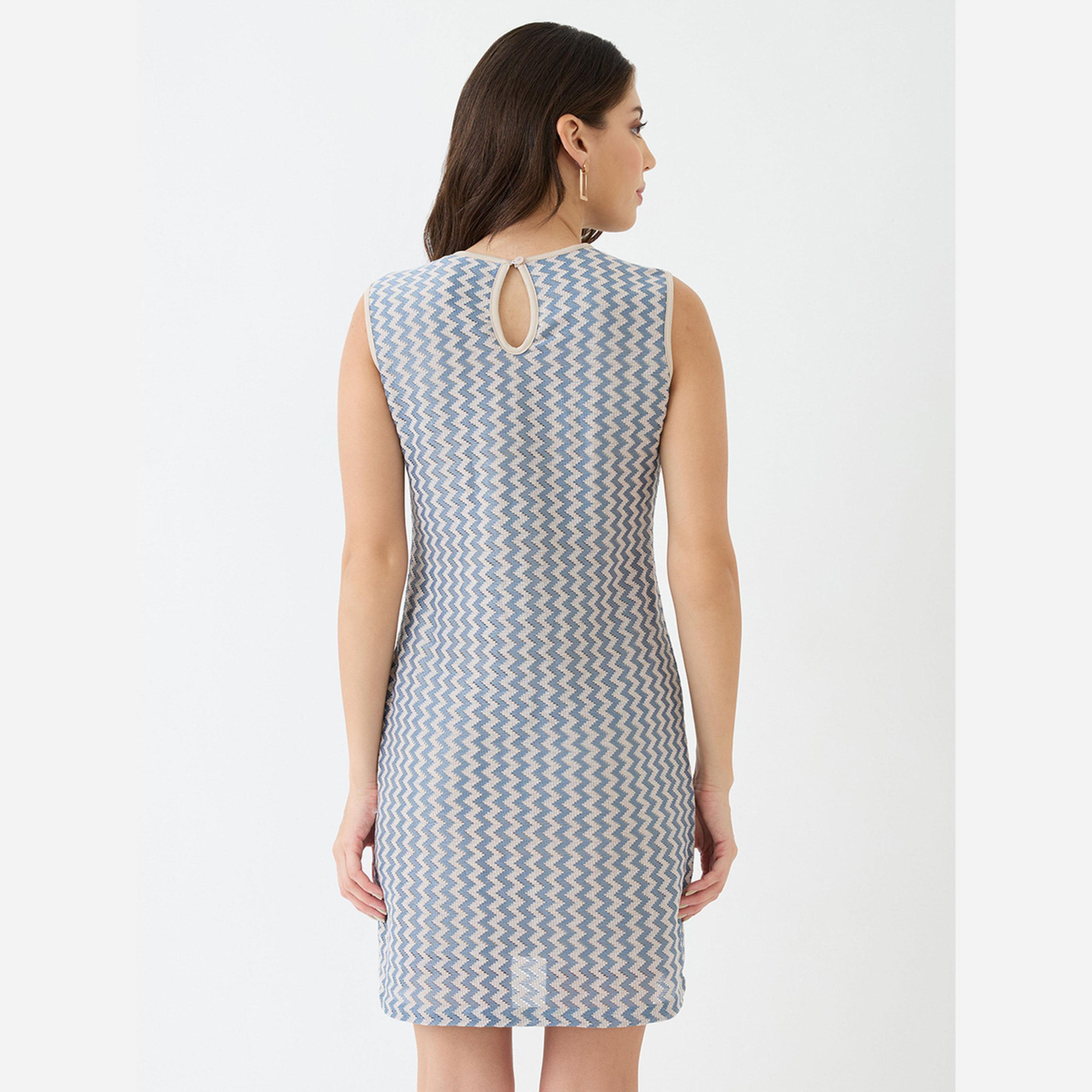 غلوبوص × ستايلي - فستان قصير لون أزرق بدون أكمام من الكروشيه-women-clothing-dresses-image-3