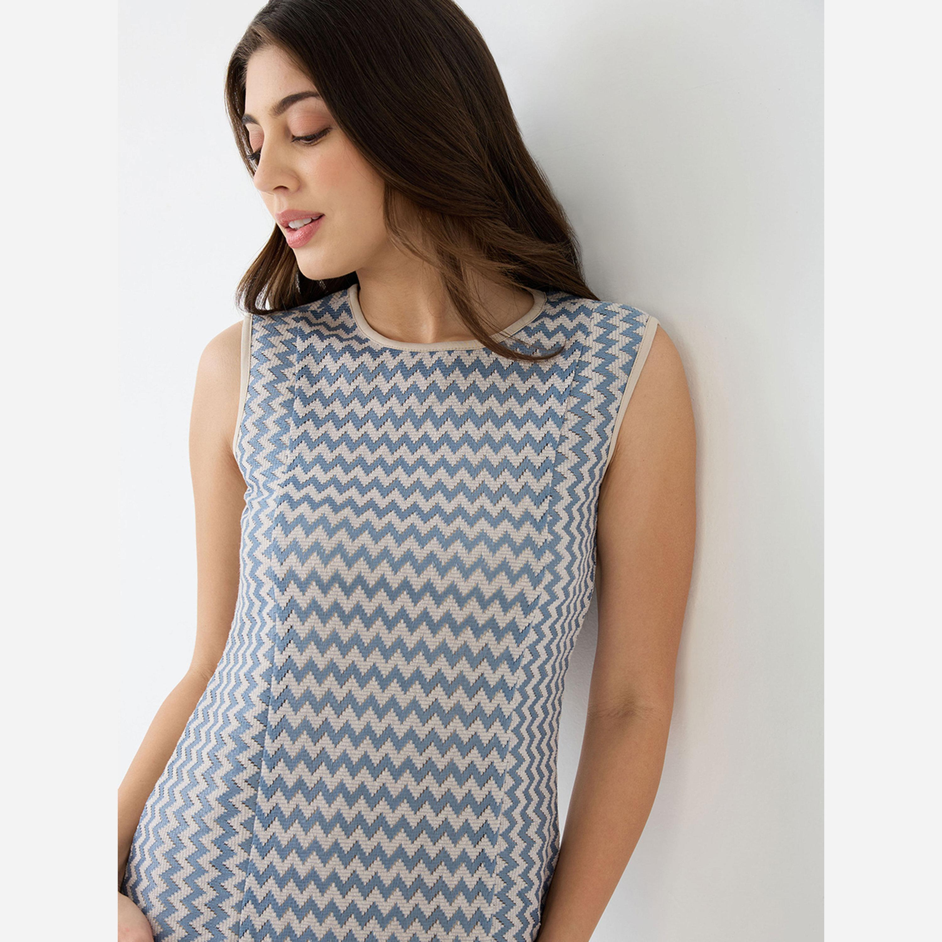 غلوبوص × ستايلي - فستان قصير لون أزرق بدون أكمام من الكروشيه-women-clothing-dresses-image-4