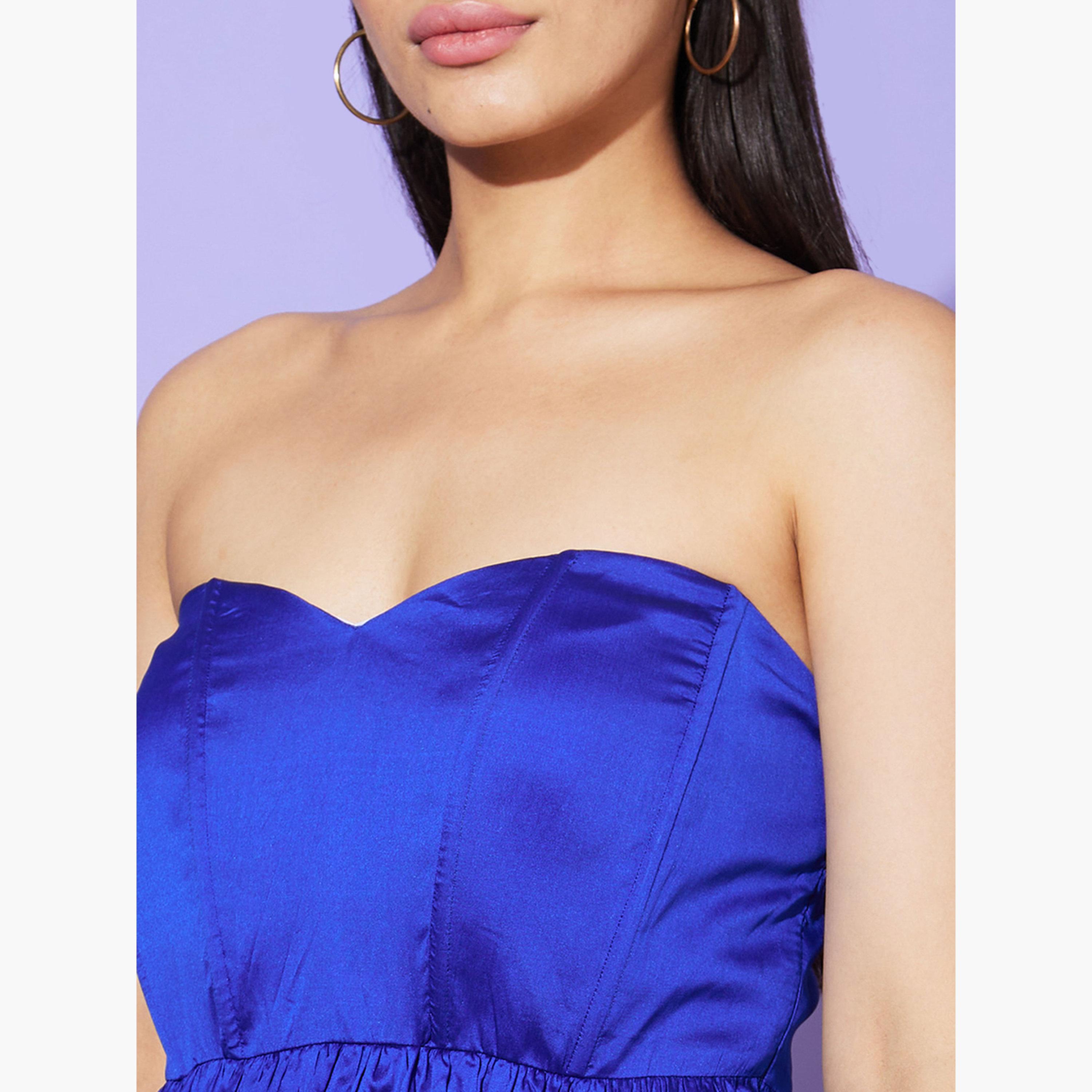 غلوبوص × ستايلي - فستان قصير رقبة على شكل قلب وحافة منفوخة-women-clothing-dresses-image-5