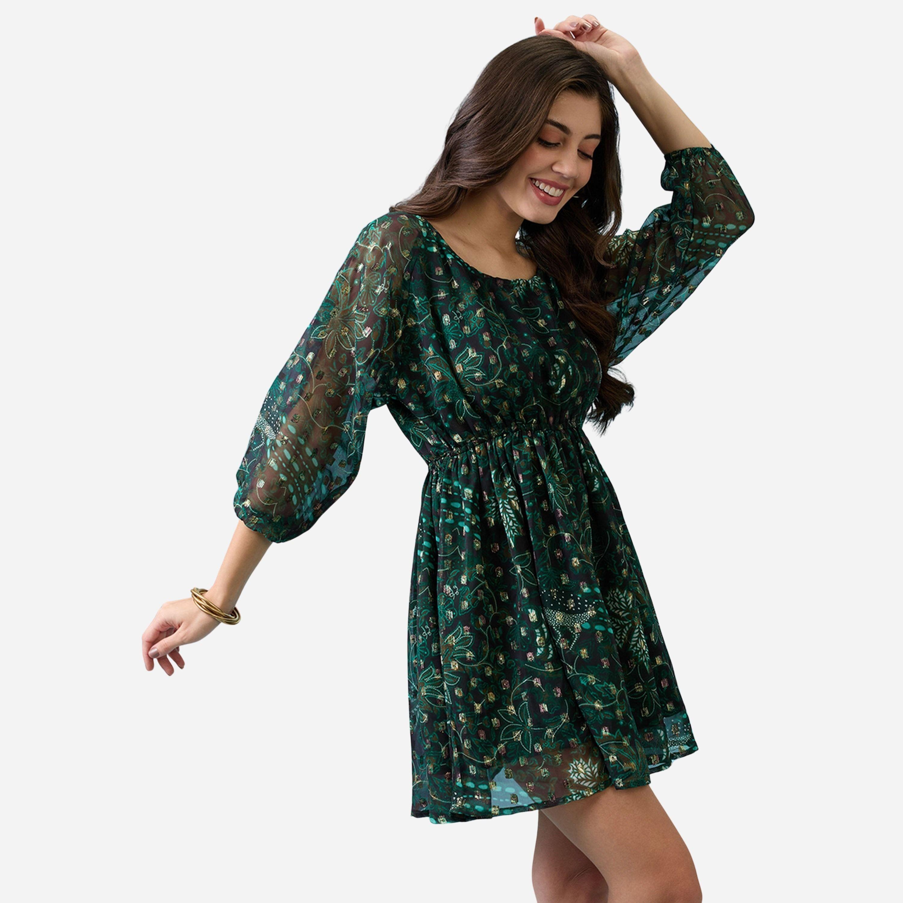 Globus X Styli All-Over Print Back Tie Detail Mini Dress-women-clothing-dresses-image-1