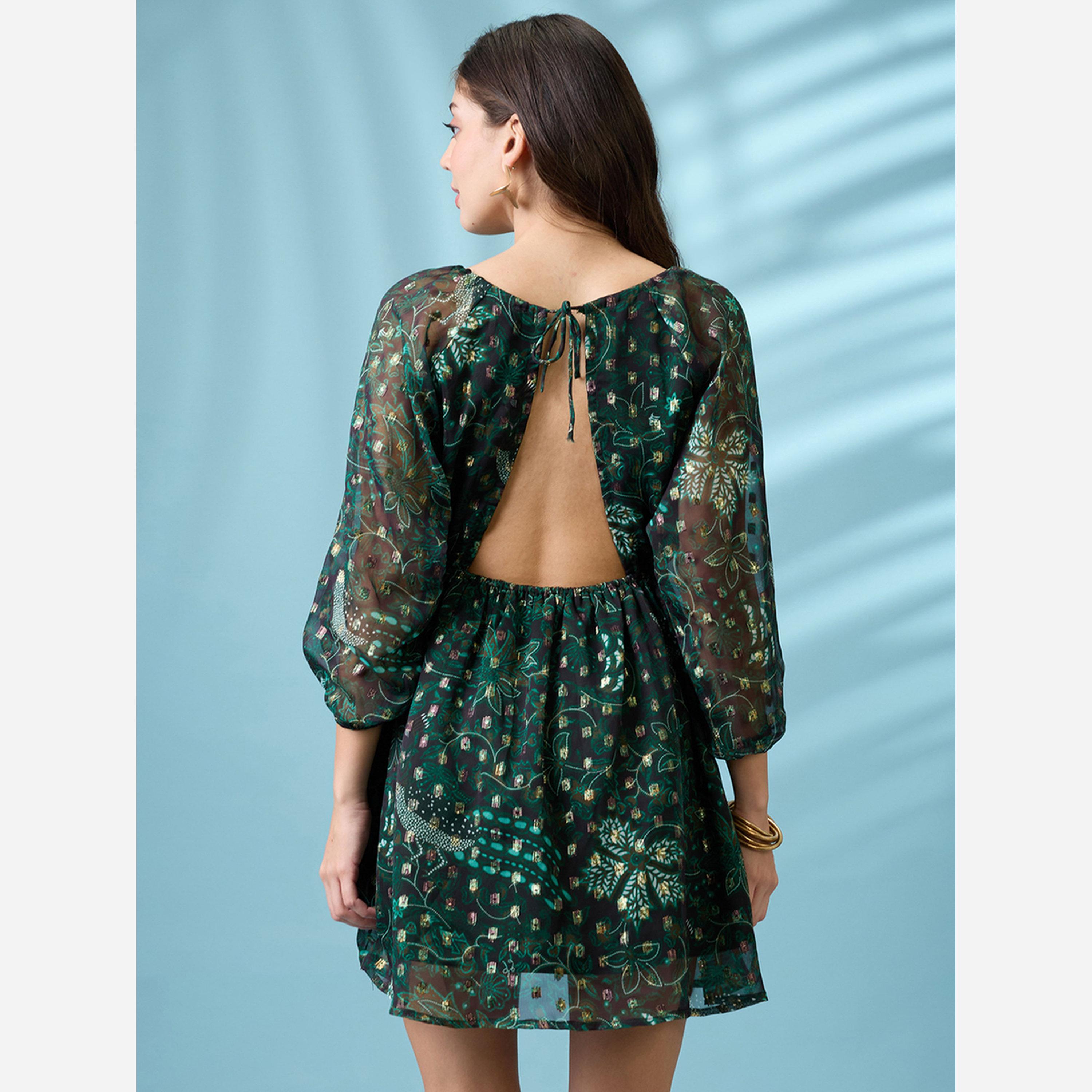Globus X Styli All-Over Print Back Tie Detail Mini Dress-women-clothing-dresses-image-3