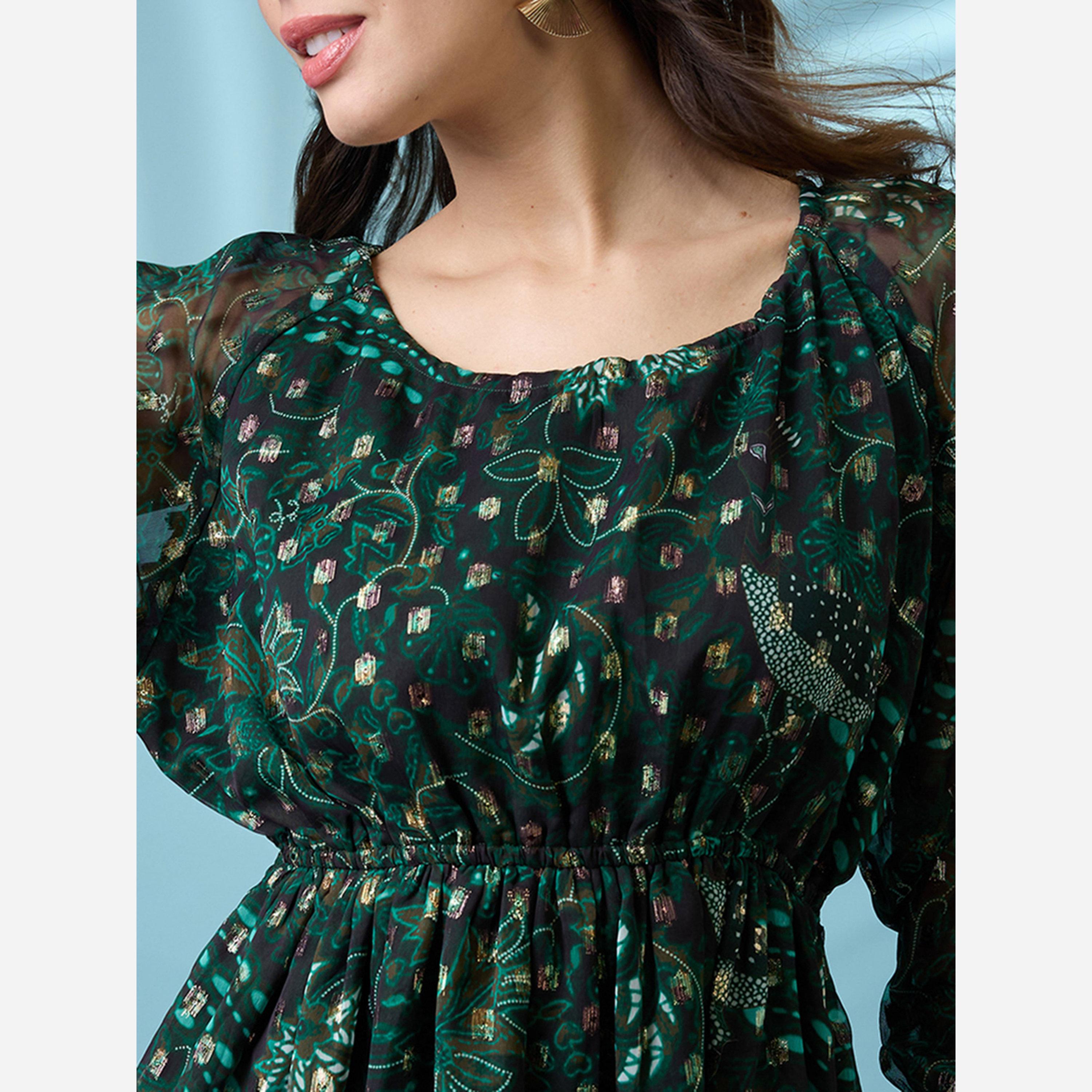 غلوبوص × ستايلي - فستان قصير طبعة وربطة خلفية-women-clothing-dresses-image-4