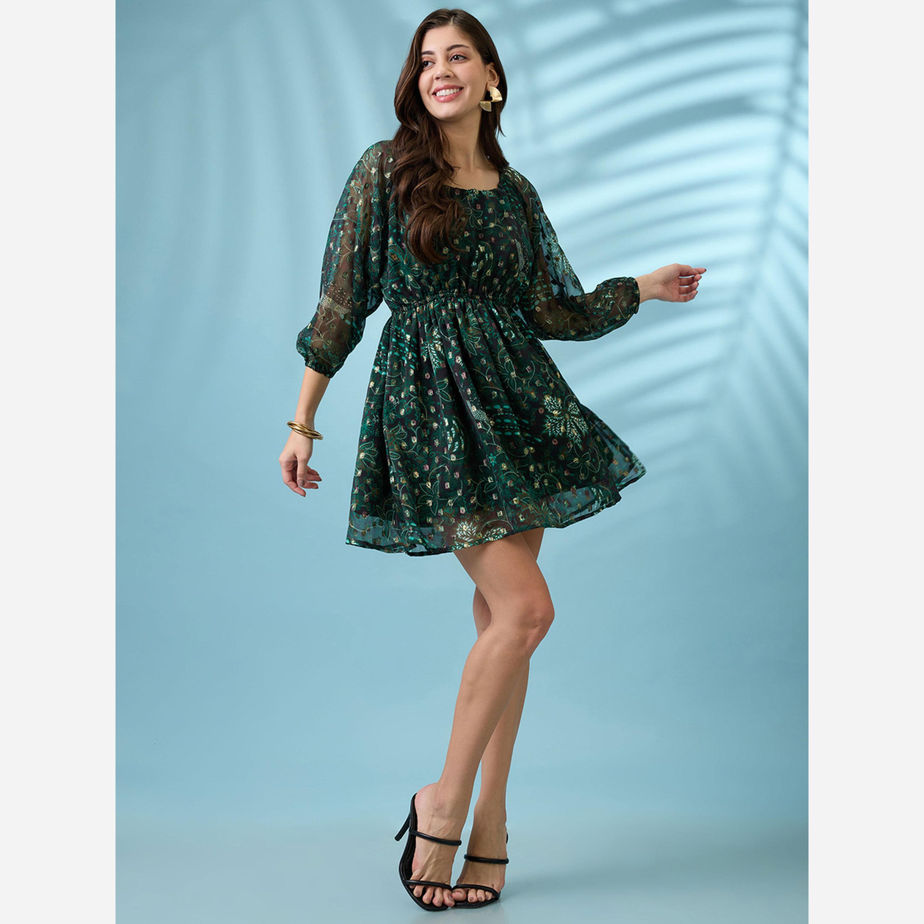 Globus X Styli All-Over Print Back Tie Detail Mini Dress-women-clothing-dresses-image-5