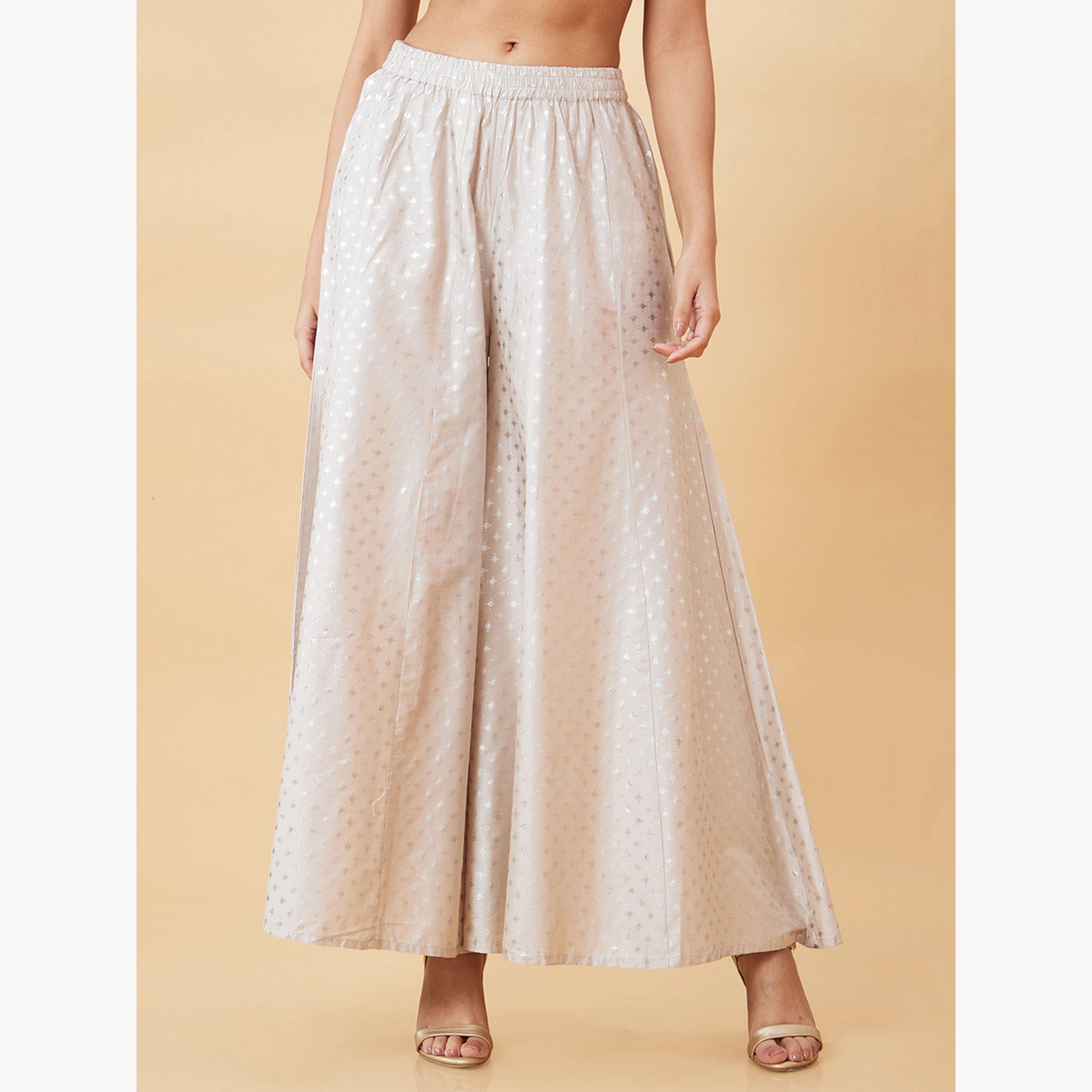 Globus X Styli Foil Print Wide Leg Palazzos-women-clothing-ethnicwear-bottoms-palazzos-image-1