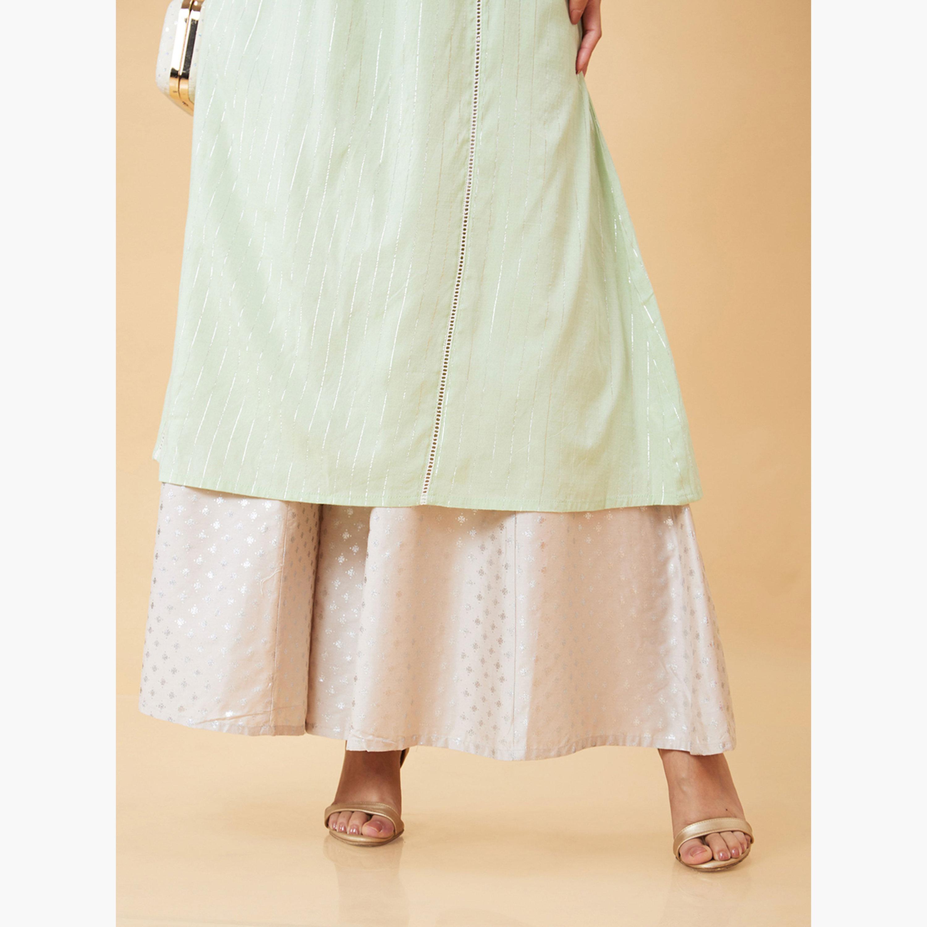Globus X Styli Foil Print Wide Leg Palazzos-women-clothing-ethnicwear-bottoms-palazzos-image-5