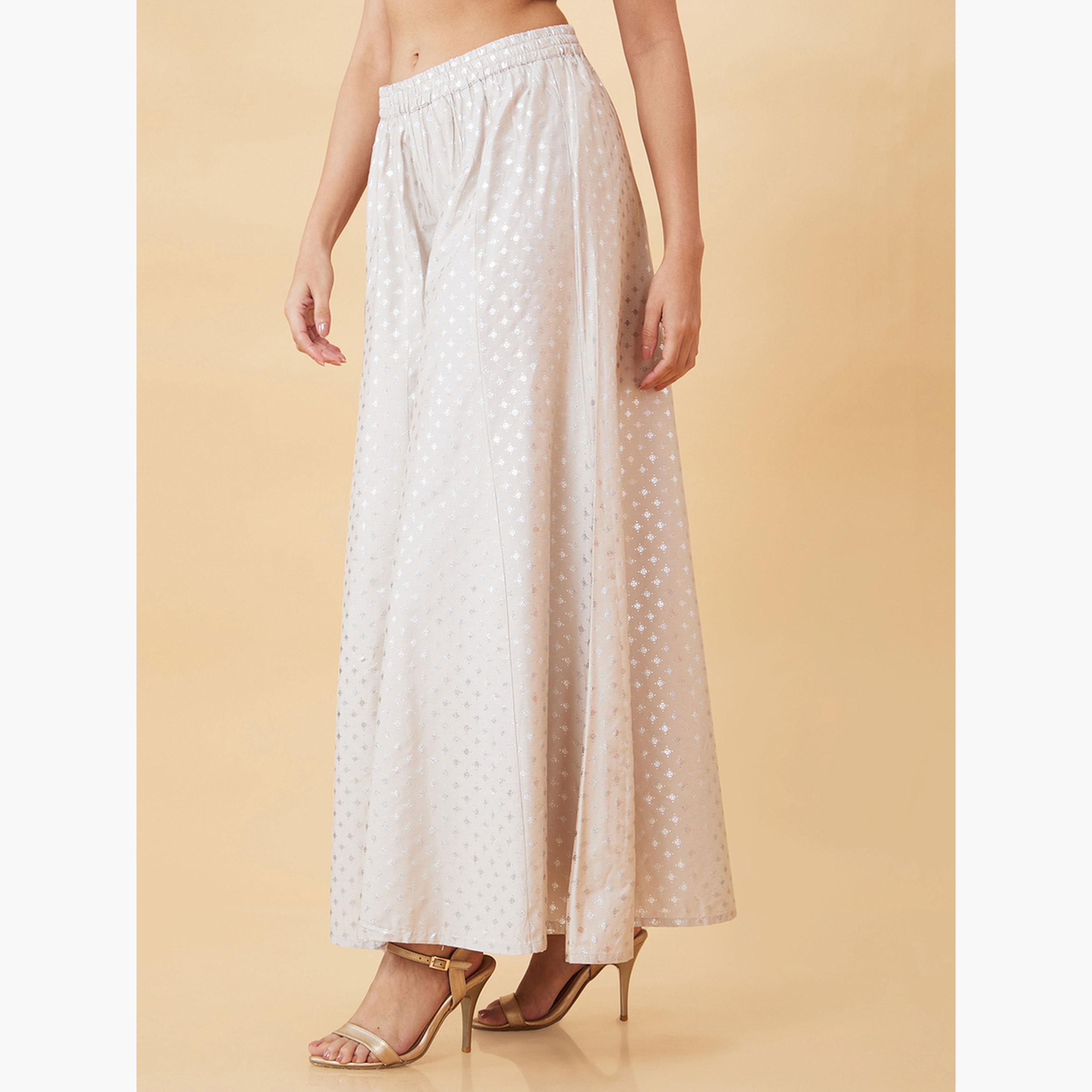 Globus X Styli Foil Print Wide Leg Palazzos-women-clothing-ethnicwear-bottoms-palazzos-image-6