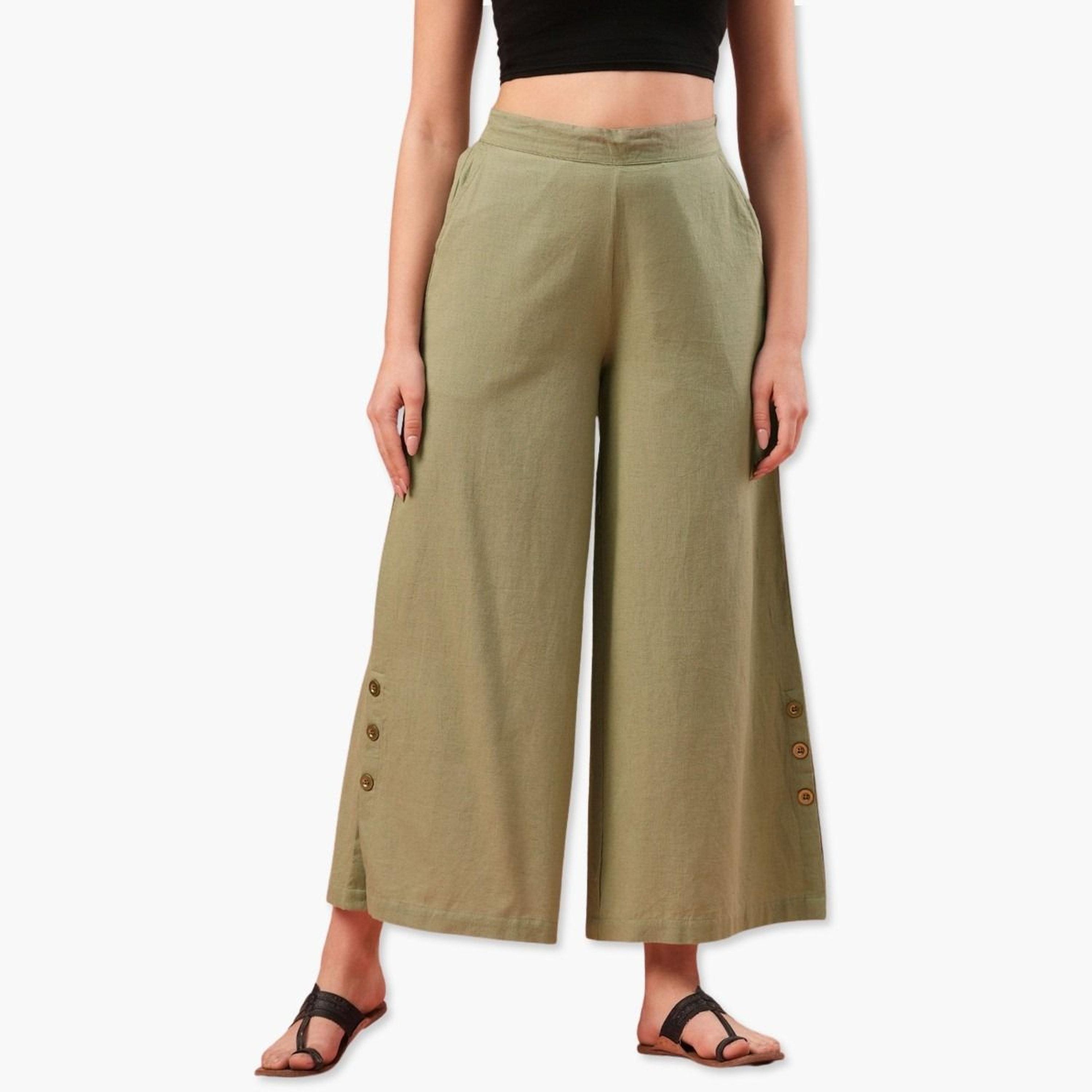 Globus X Styli Mid Rise Semi Elastic Waist Opaque Wide Leg Palazzos-women-clothing-ethnicwear-bottoms-palazzos-image-1